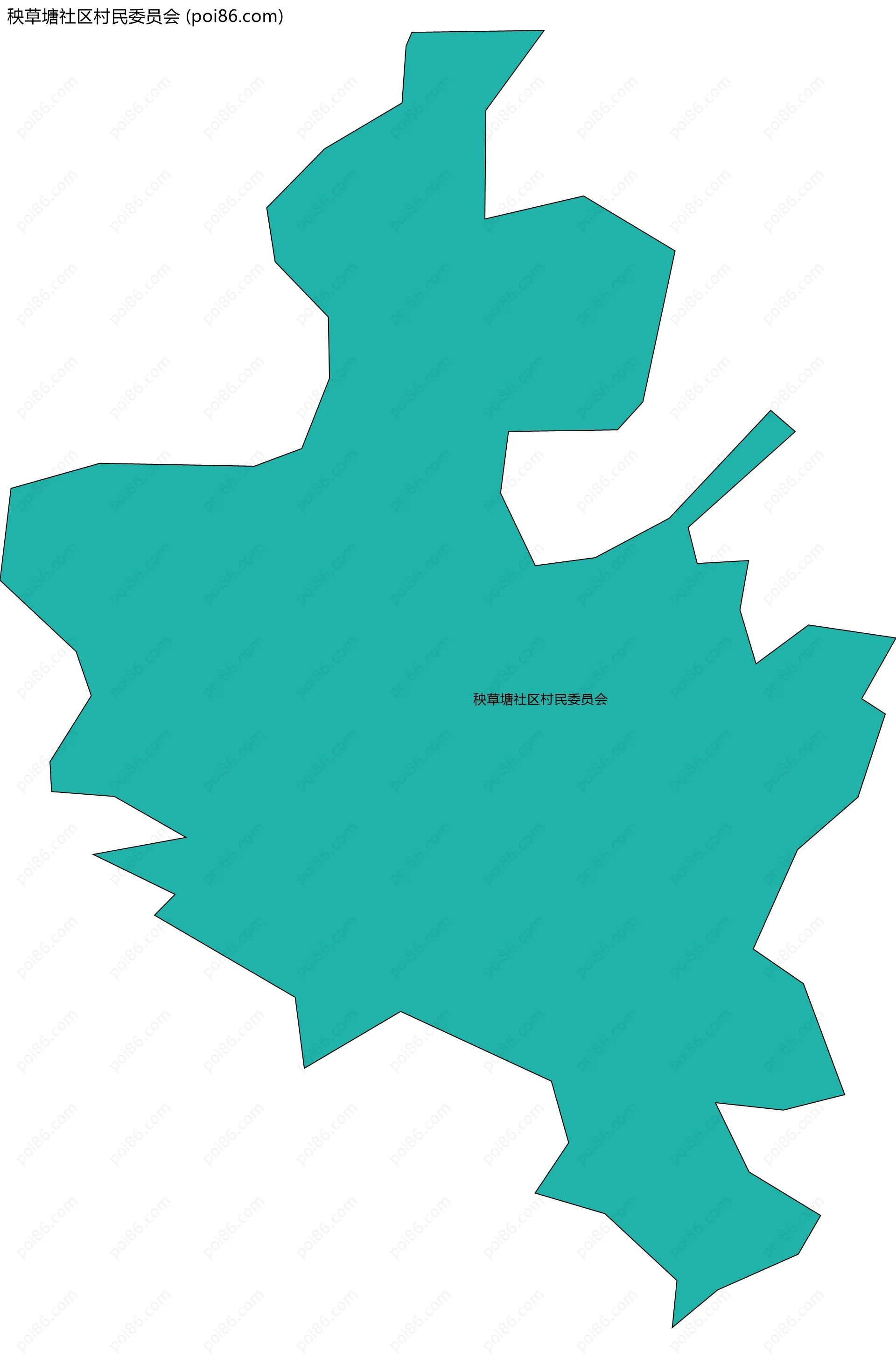 秧草塘社区村民委员会边界地图