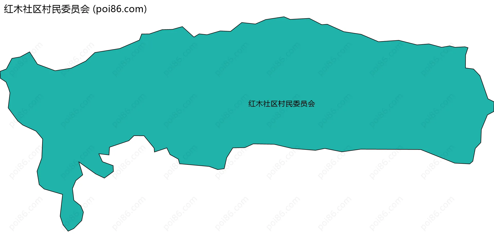 红木社区村民委员会边界地图