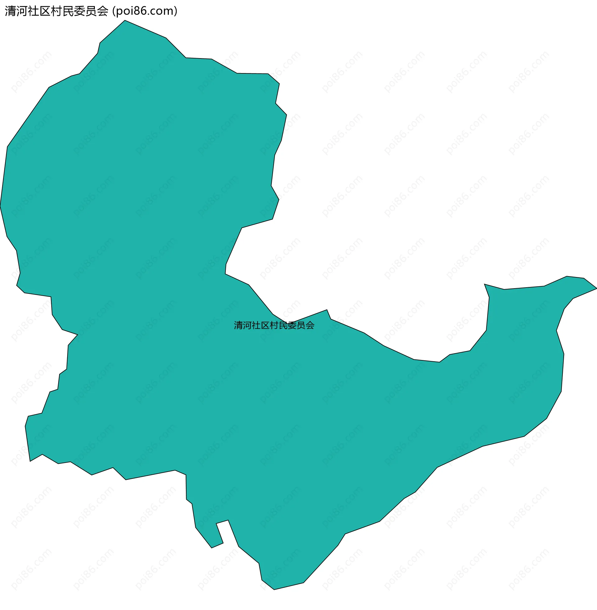清河社区村民委员会边界地图