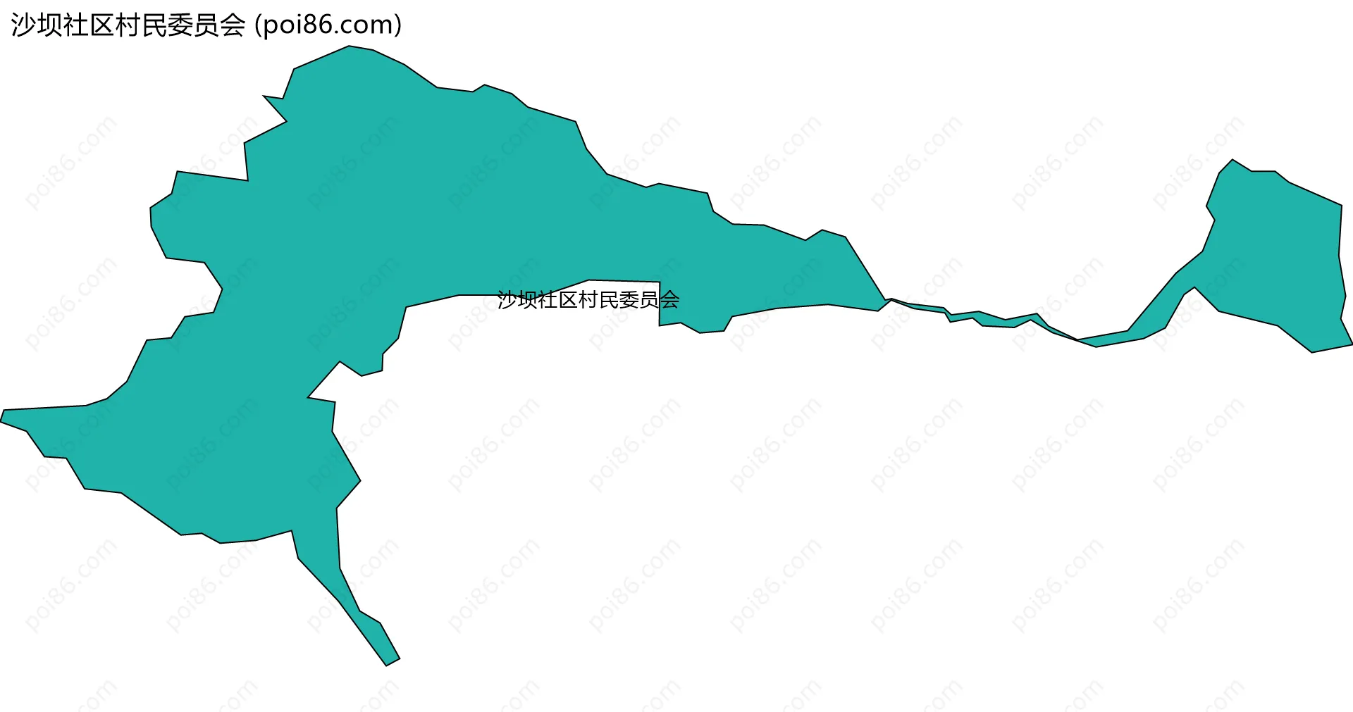 沙坝社区村民委员会边界地图