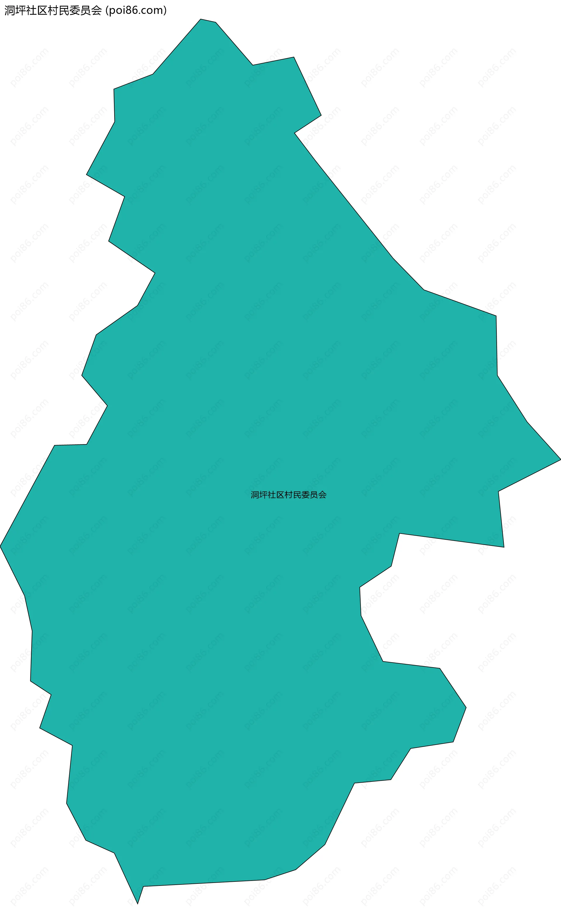洞坪社区村民委员会边界地图