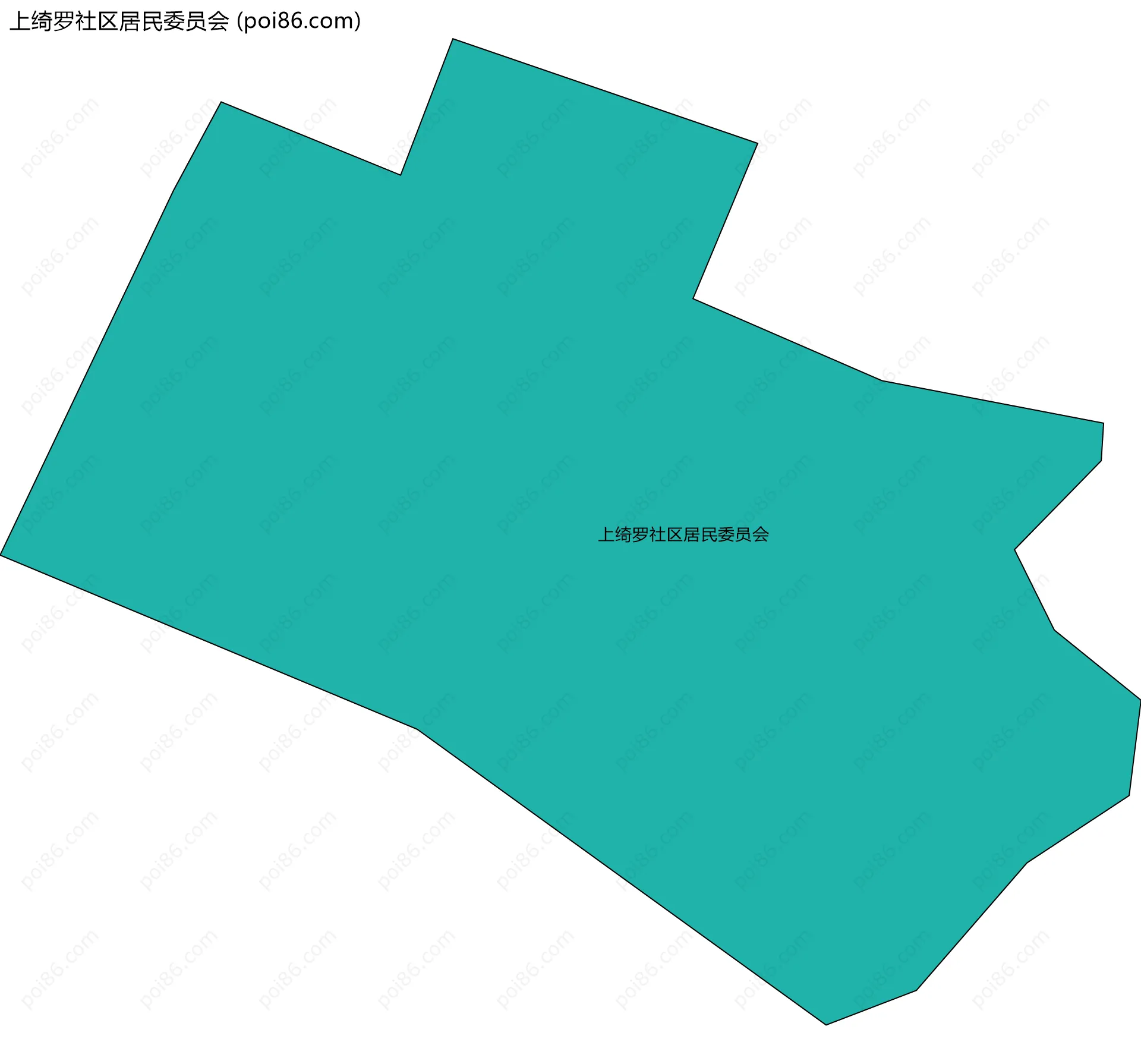 上绮罗社区居民委员会边界地图