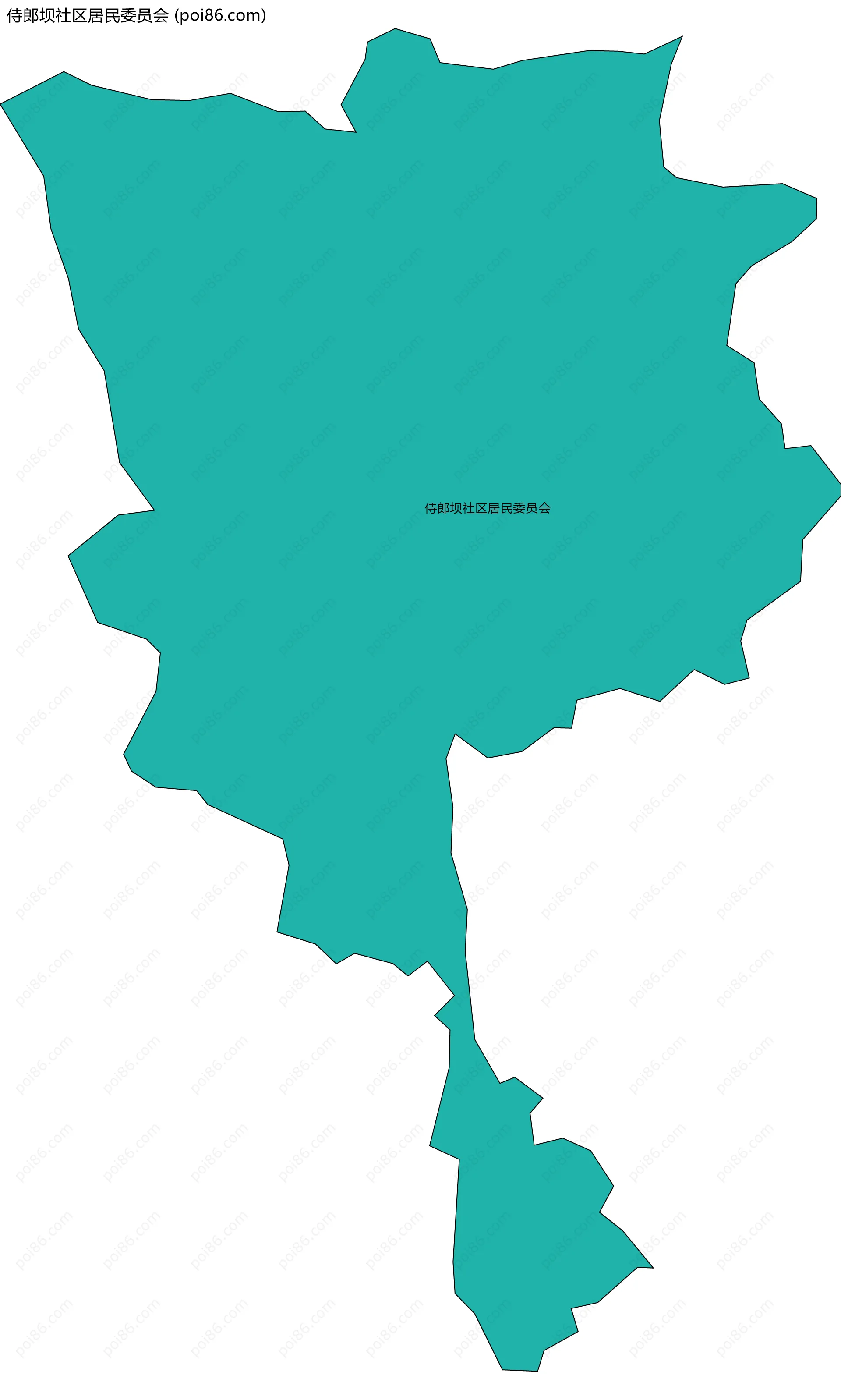 侍郎坝社区居民委员会边界地图