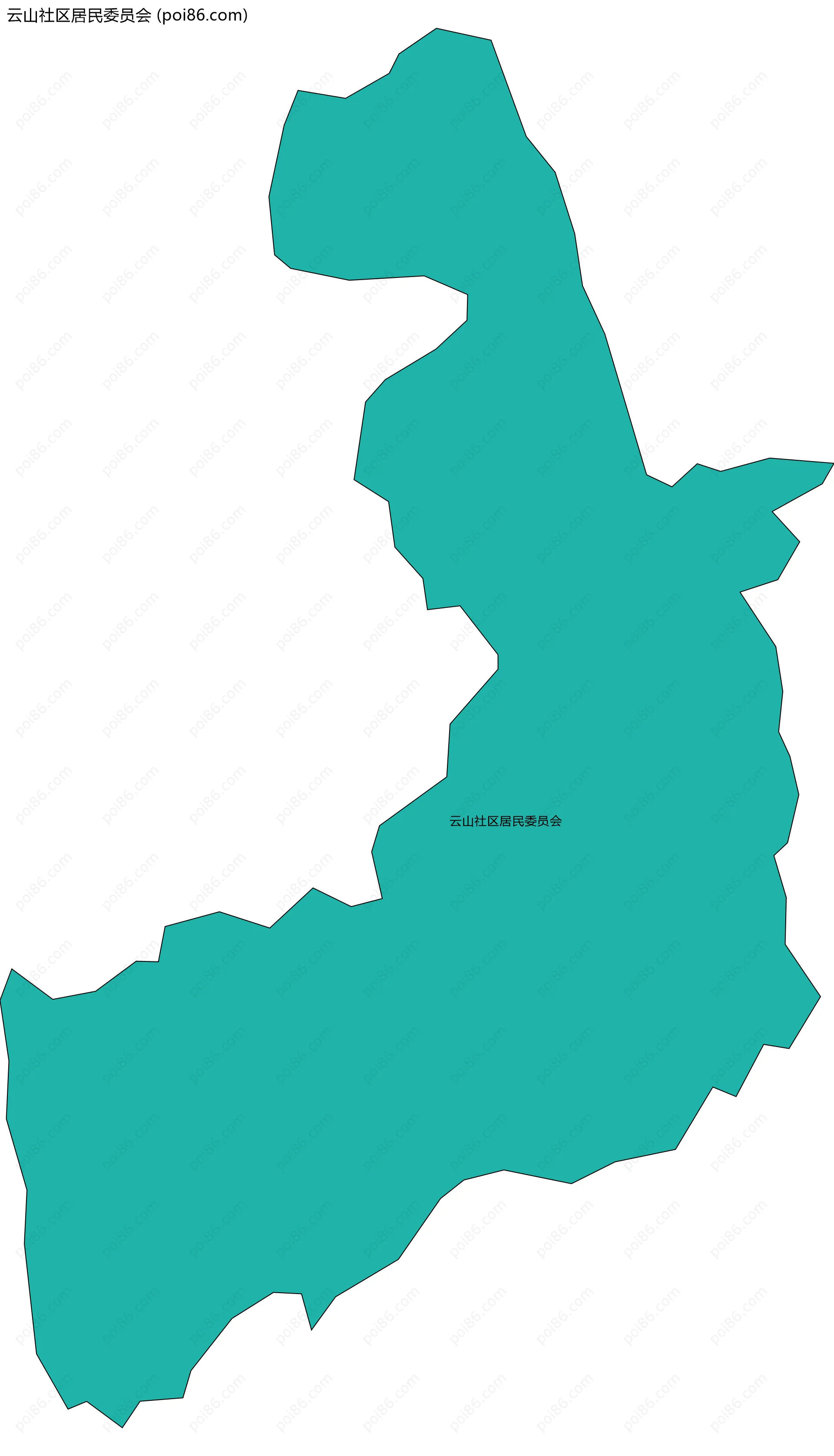 云山社区居民委员会边界地图