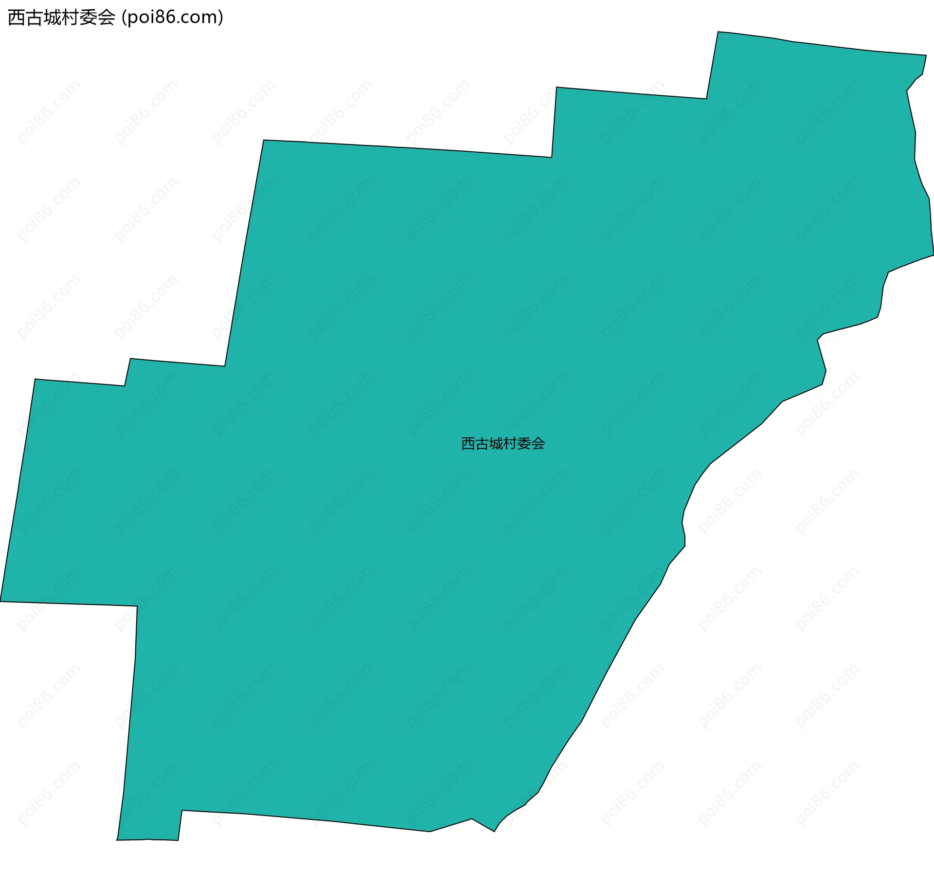 西古城村委会边界地图