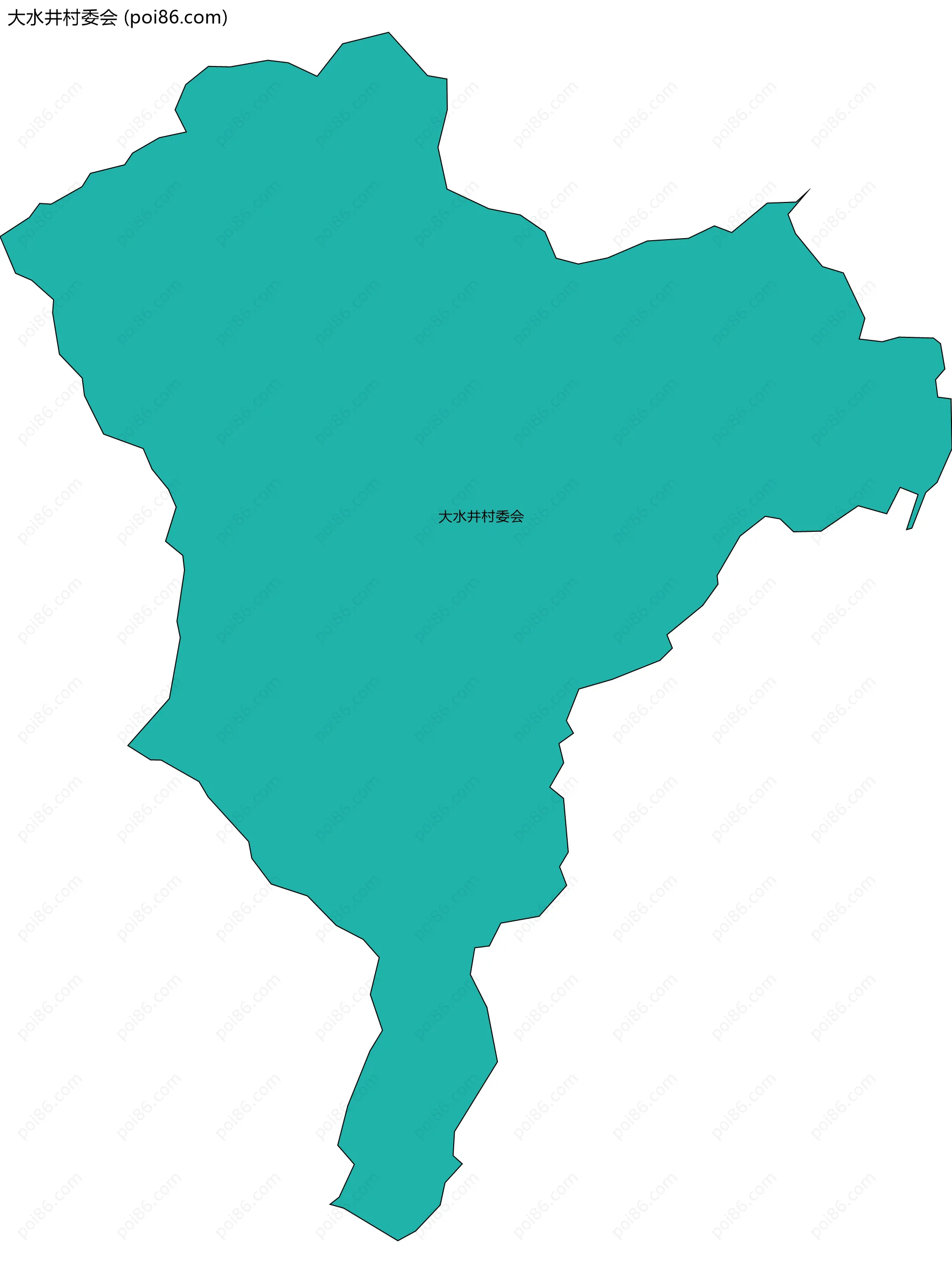 大水井村委会边界地图