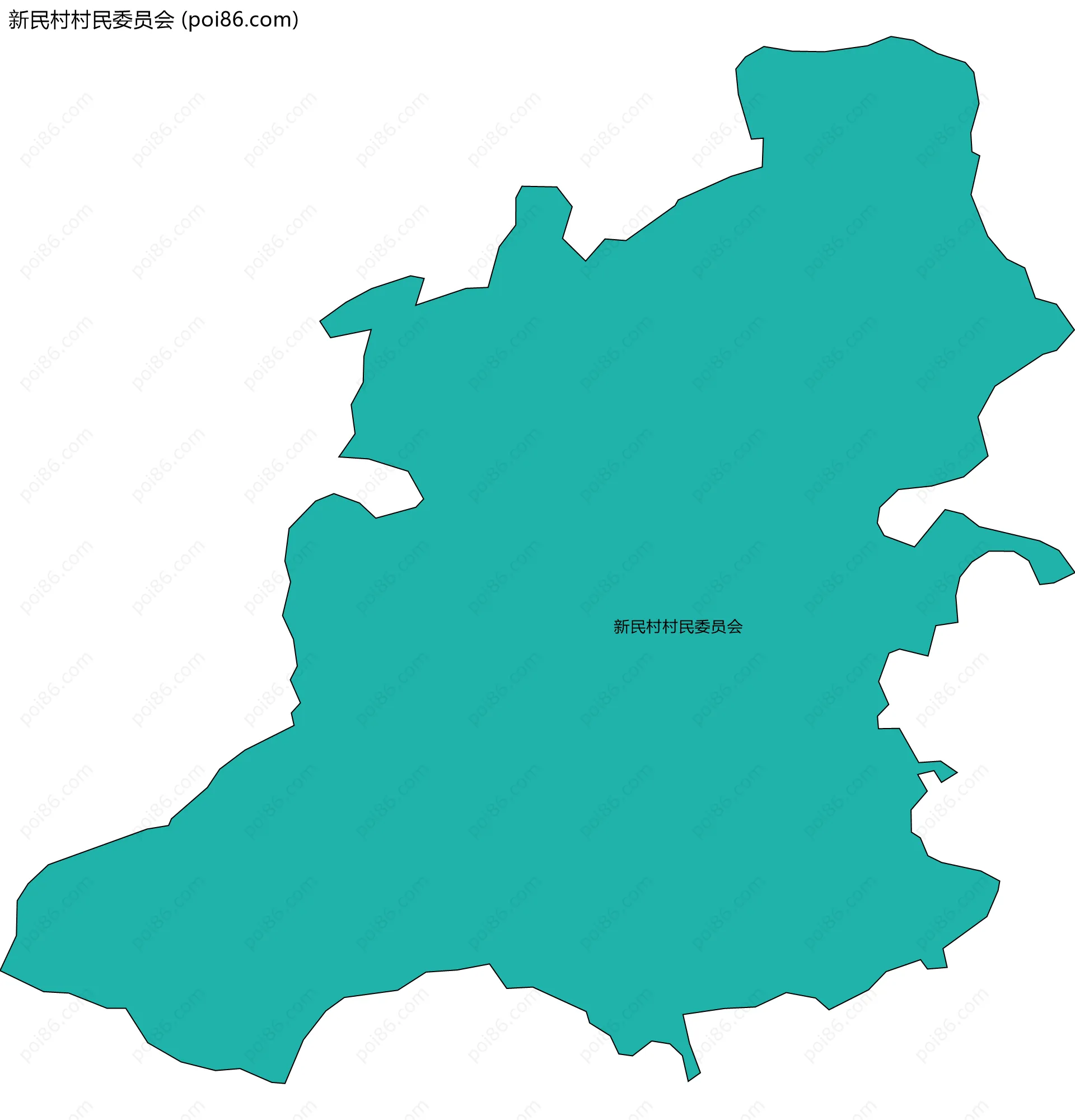 新民村村民委员会边界地图
