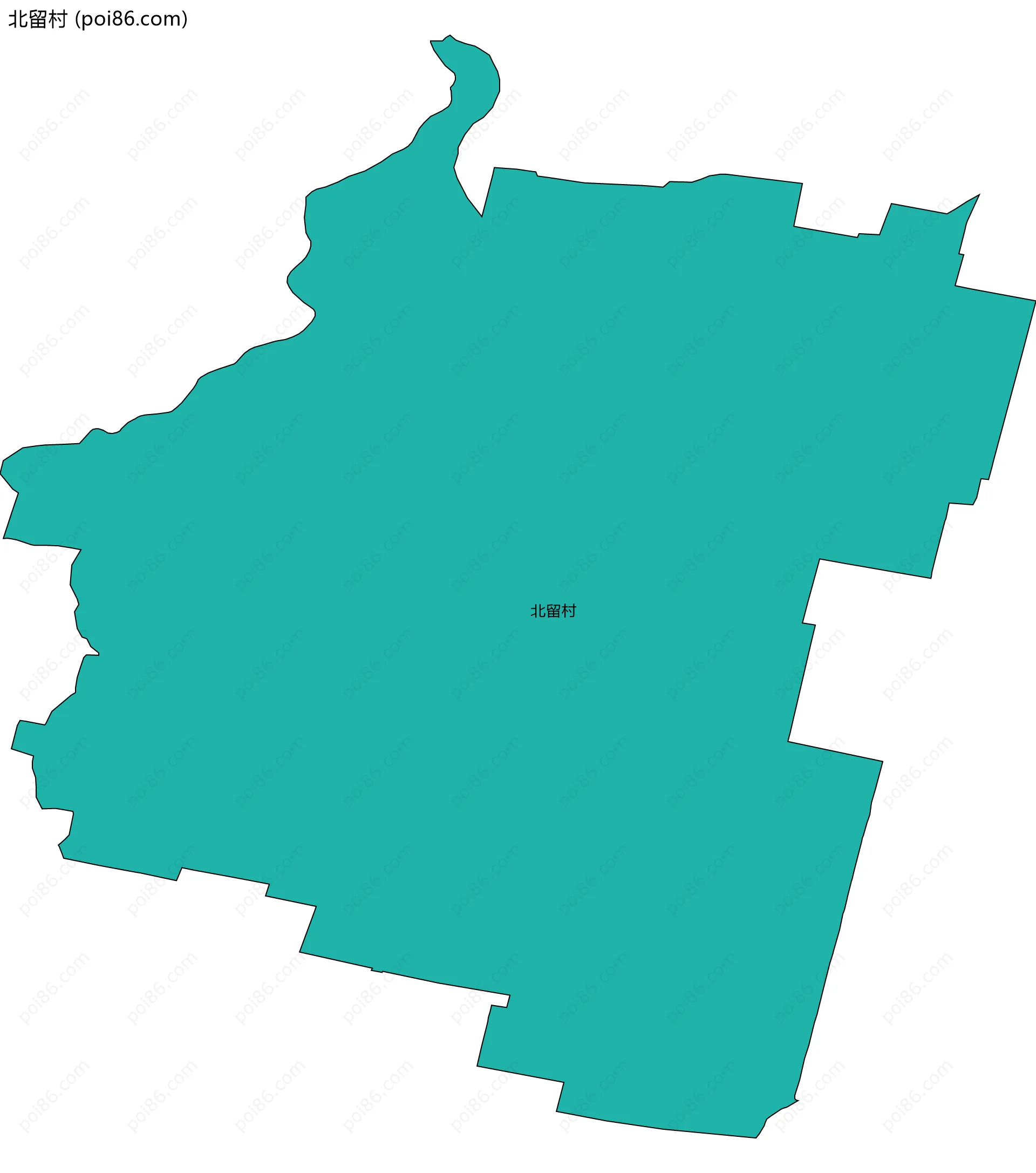 北留村边界地图