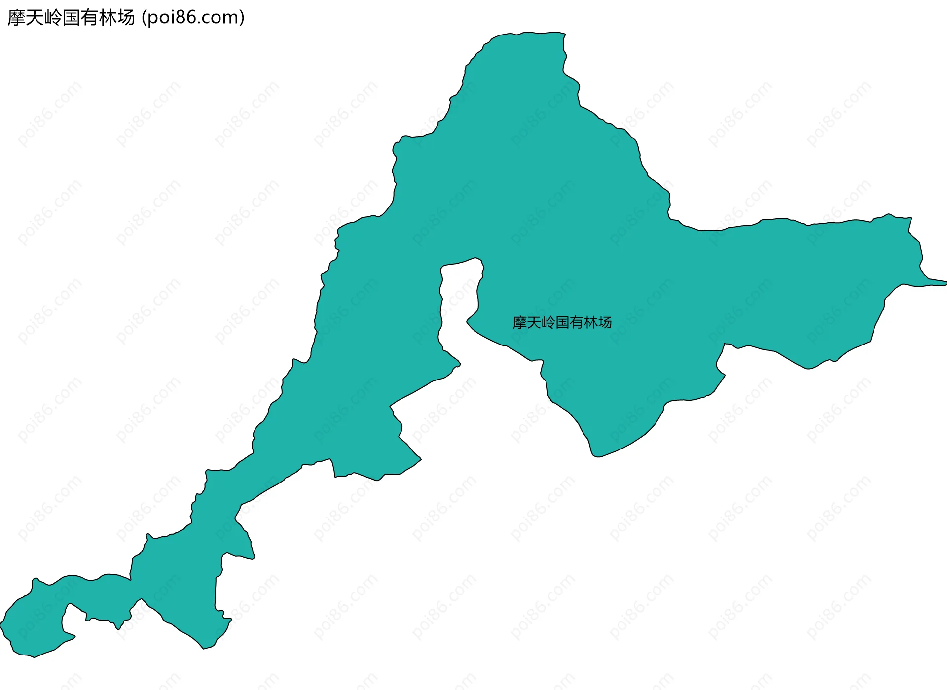 摩天岭国有林场边界地图(五级行政区划)