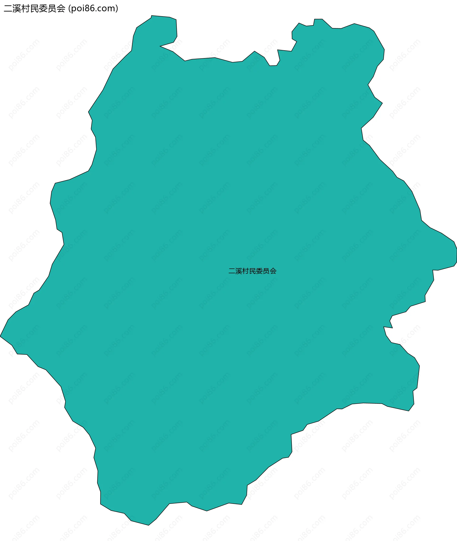 二溪村民委员会边界地图