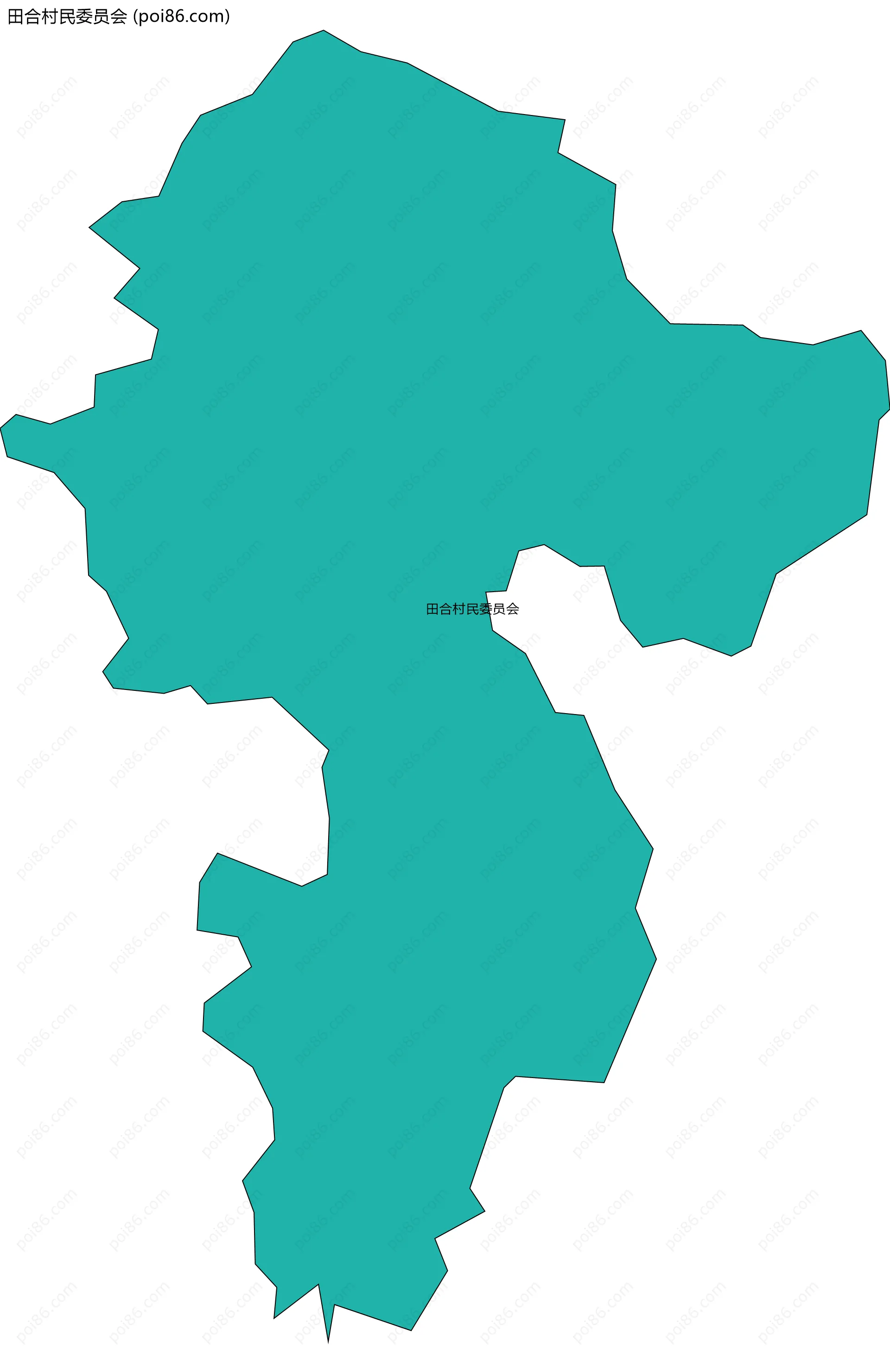 田合村民委员会边界地图