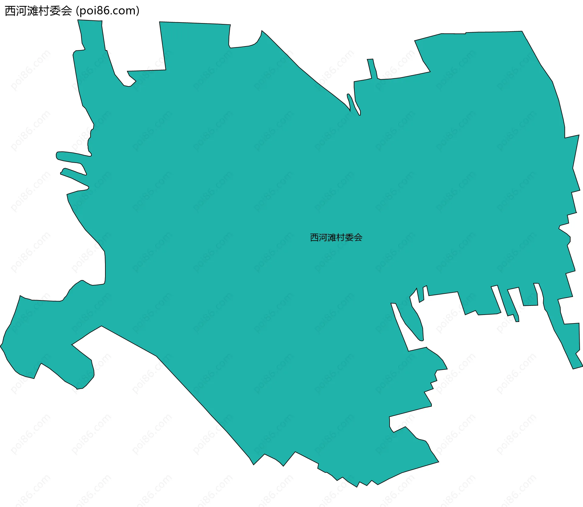 西河滩村委会边界地图