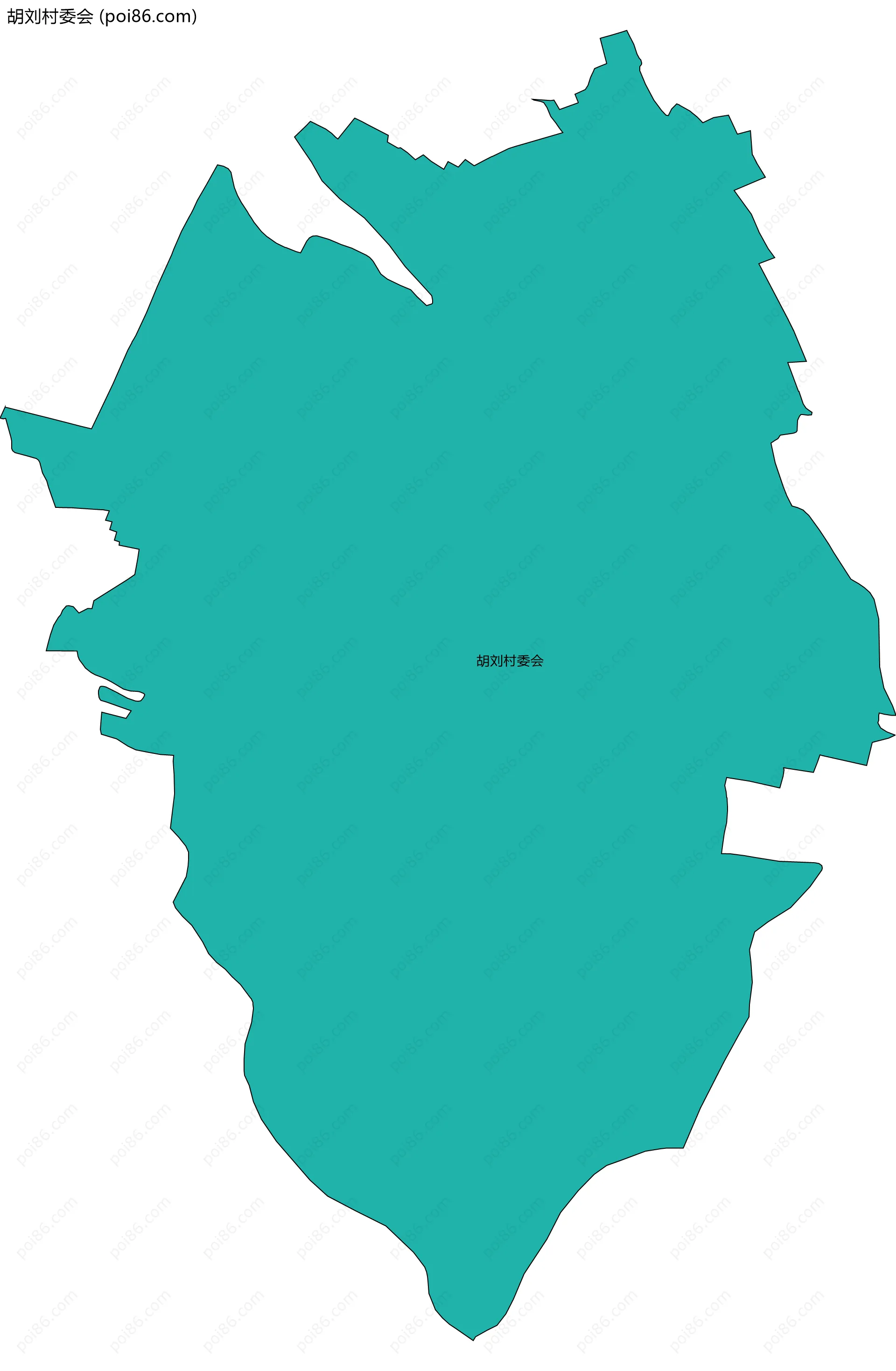 胡刘村委会边界地图