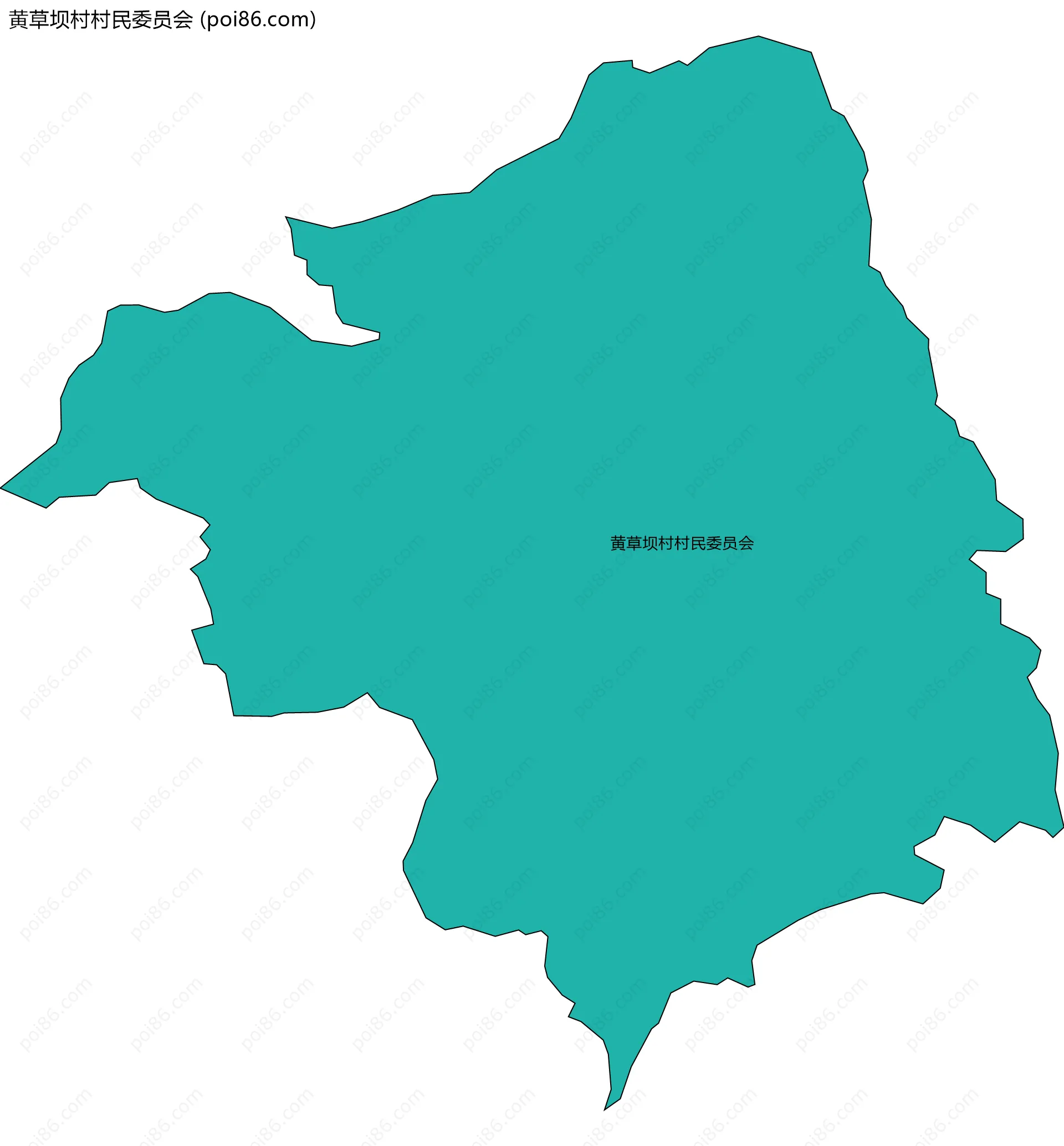 黄草坝村村民委员会边界地图