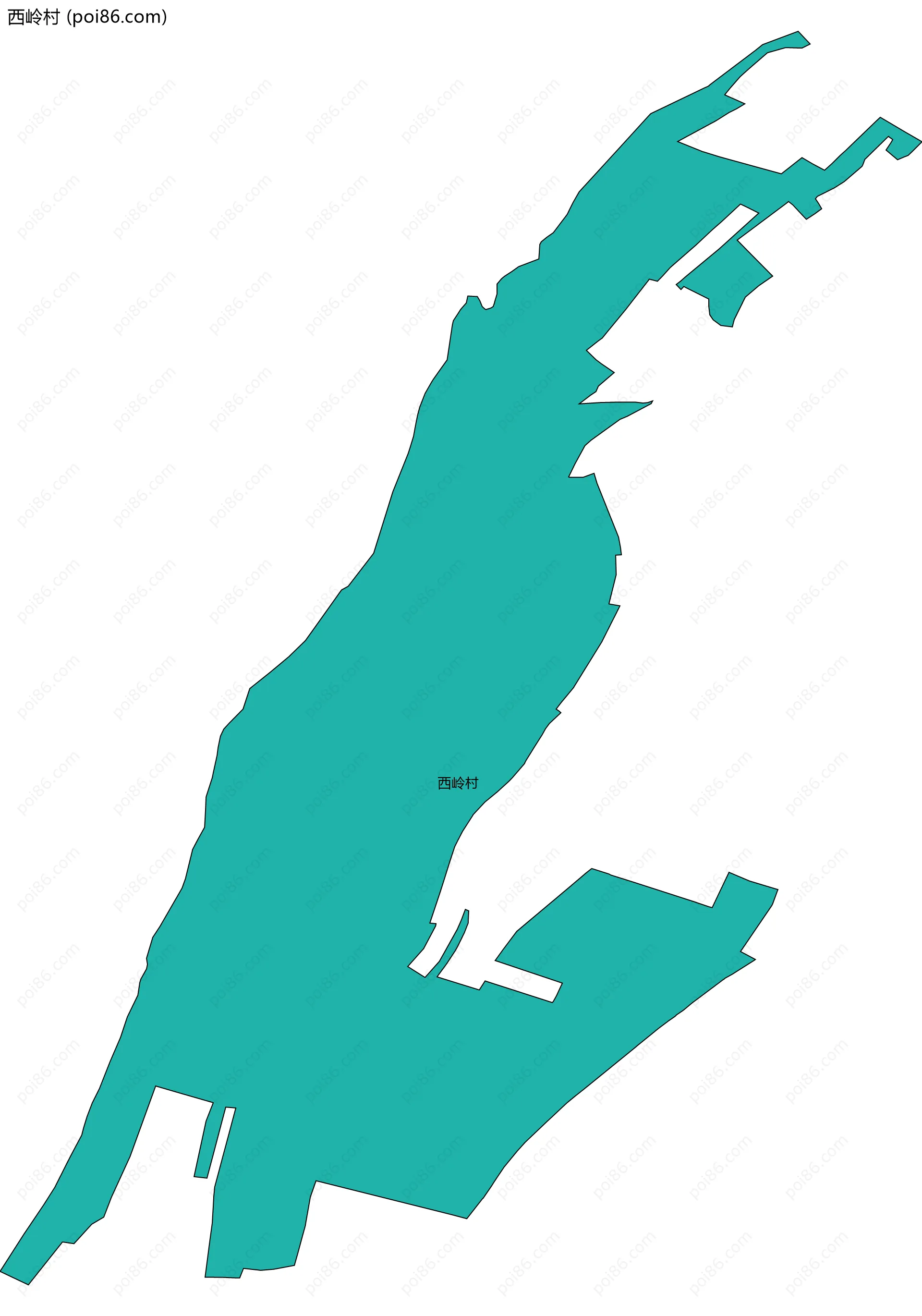 西岭村边界地图