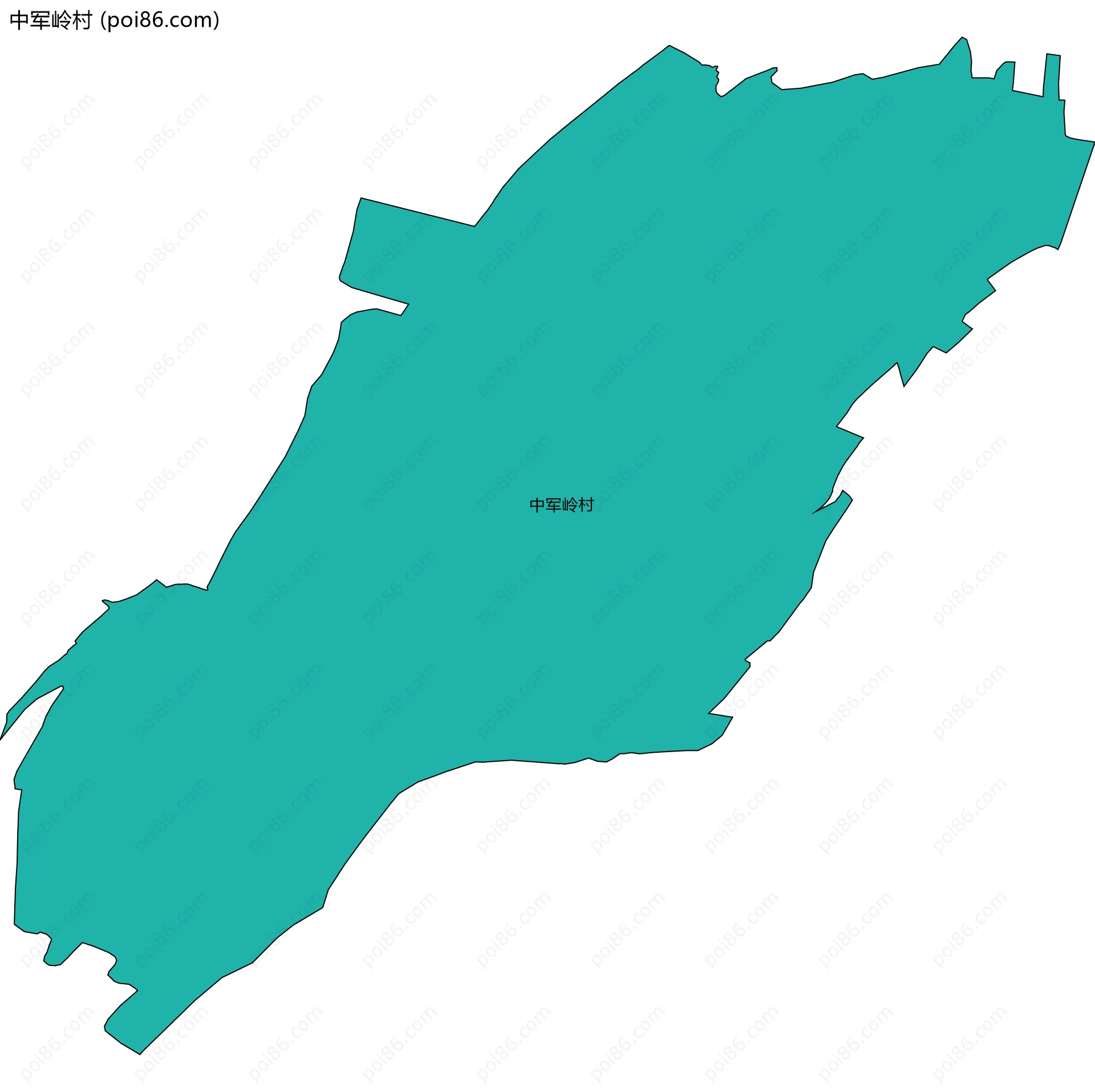 中军岭村边界地图