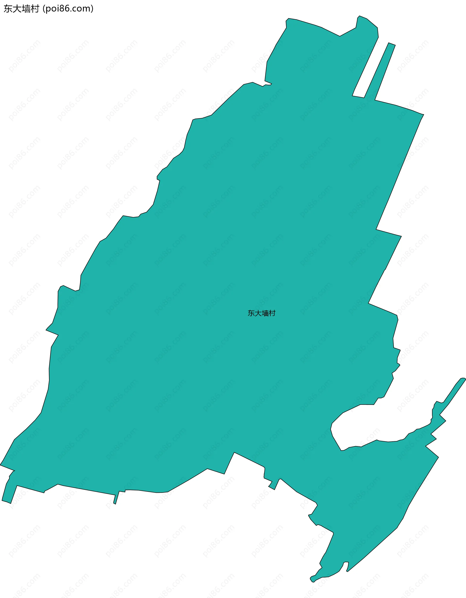 东大墙村边界地图