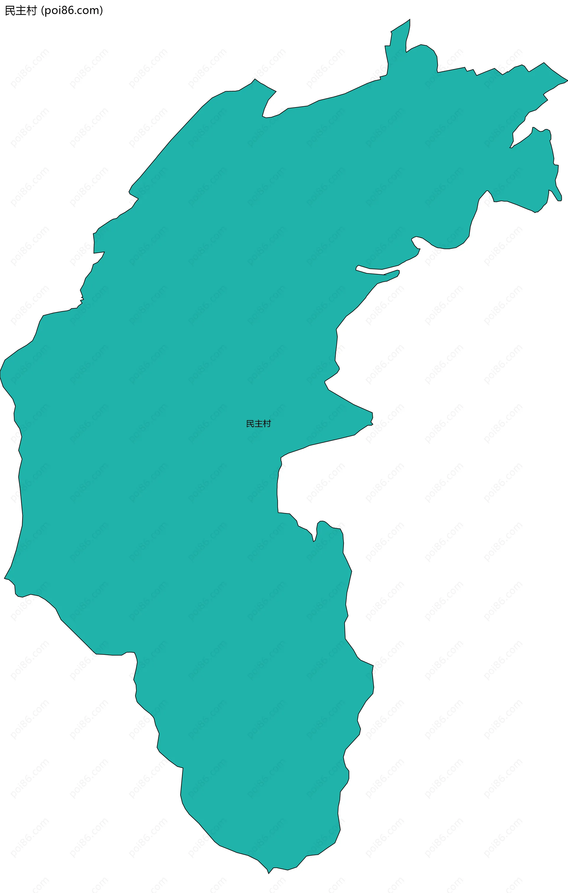 民主村边界地图