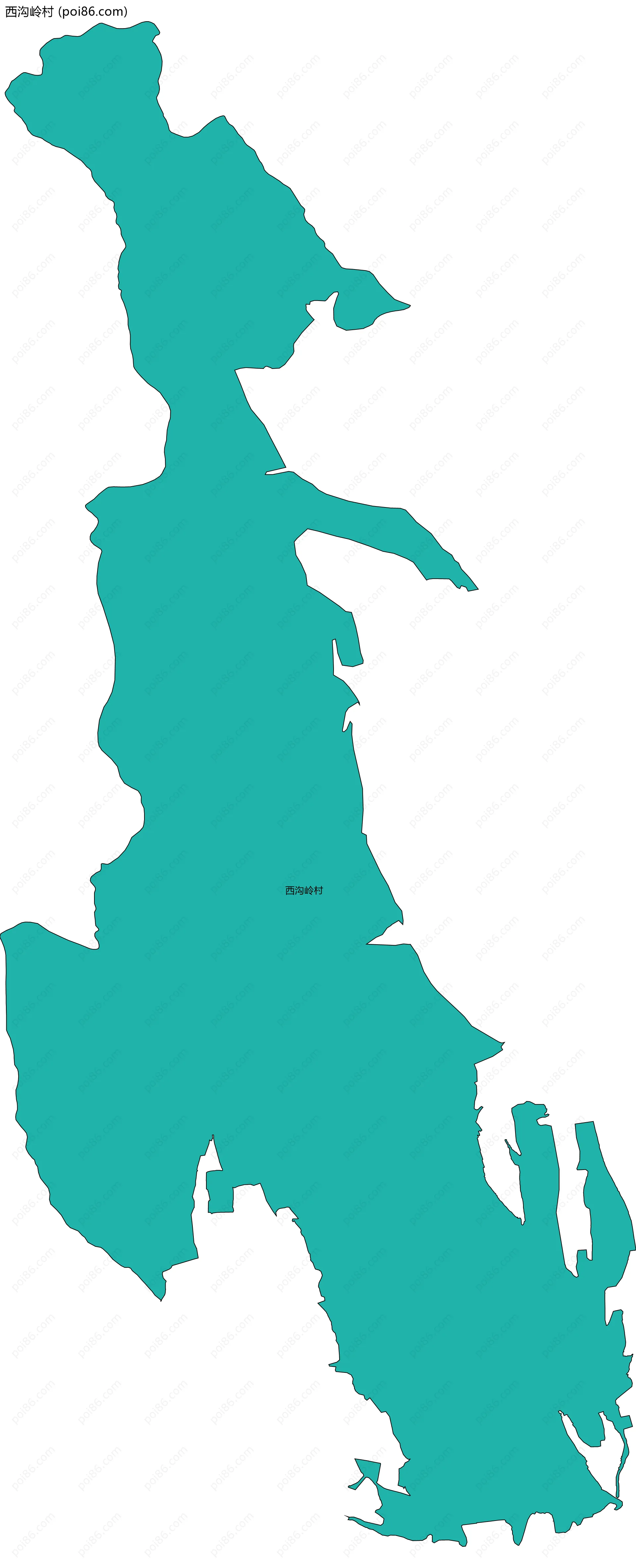 西沟岭村边界地图