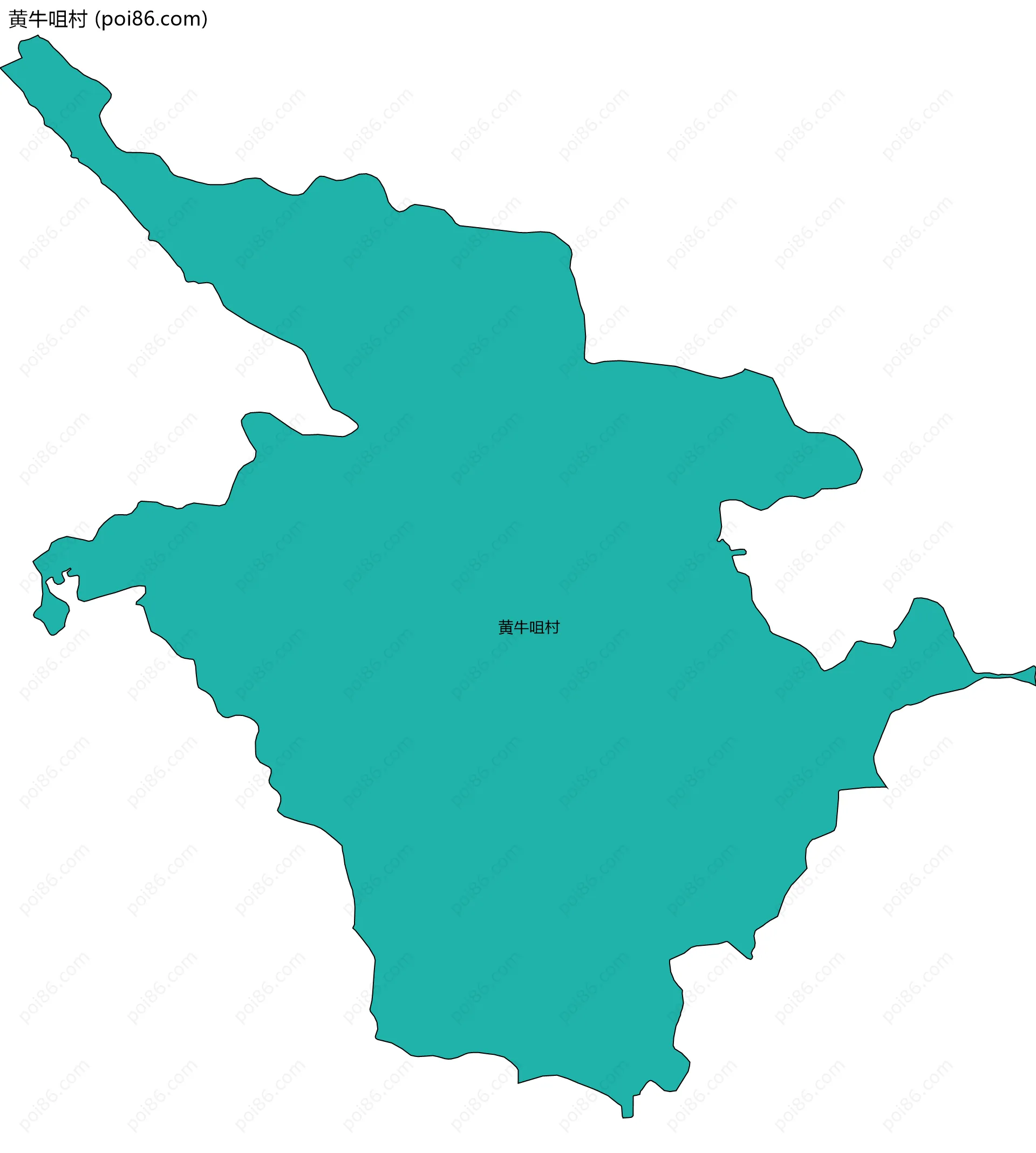 黄牛咀村边界地图
