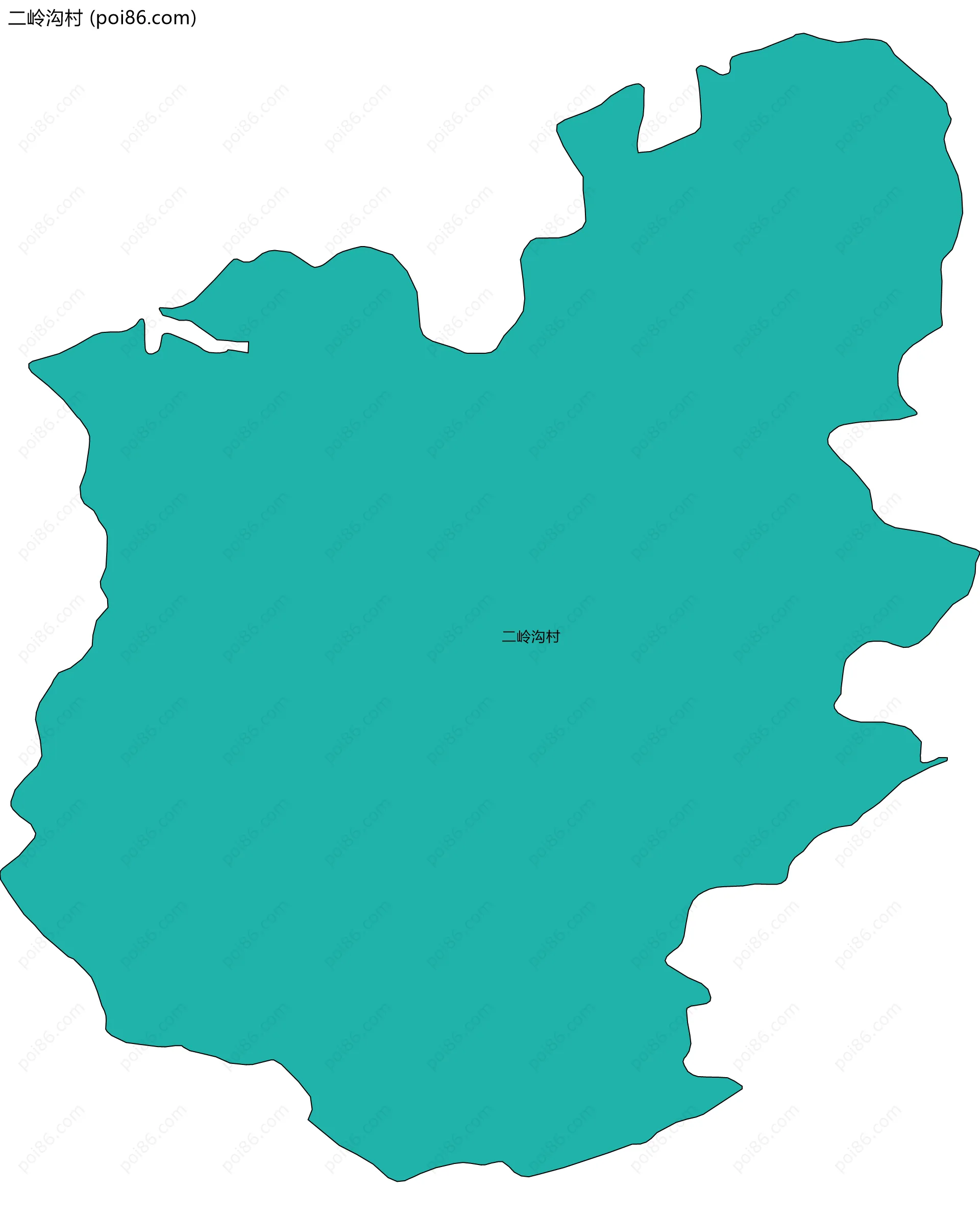 二岭沟村边界地图