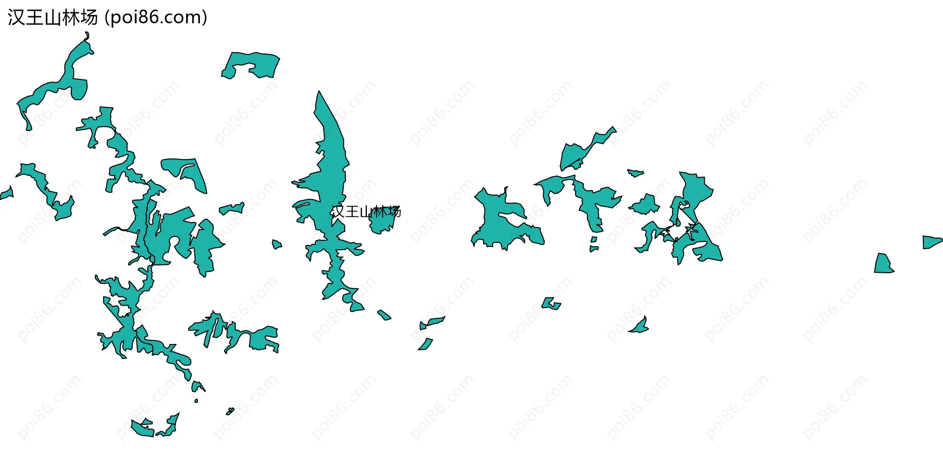汉王山林场边界地图(五级行政区划)