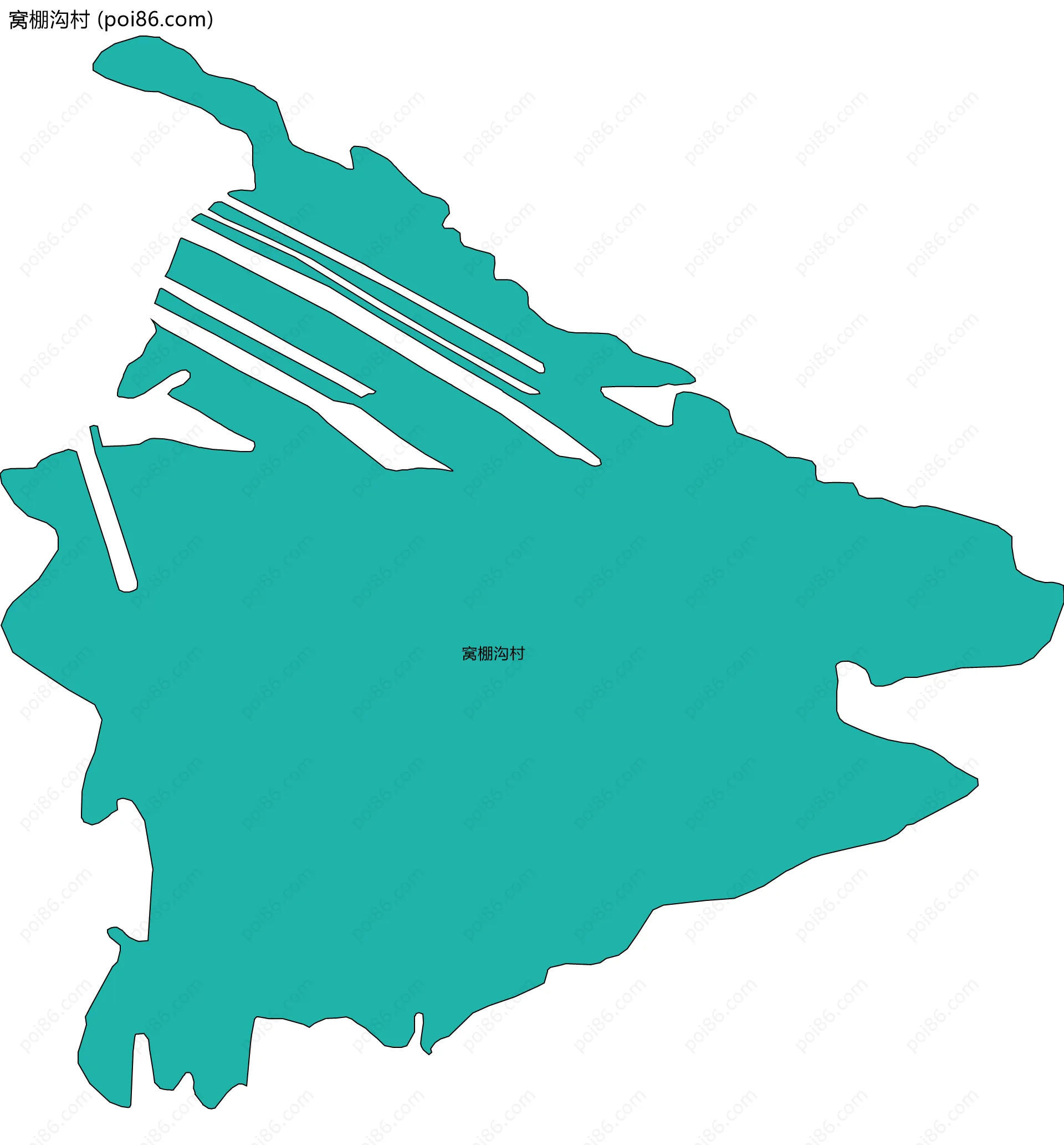 窝棚沟村边界地图