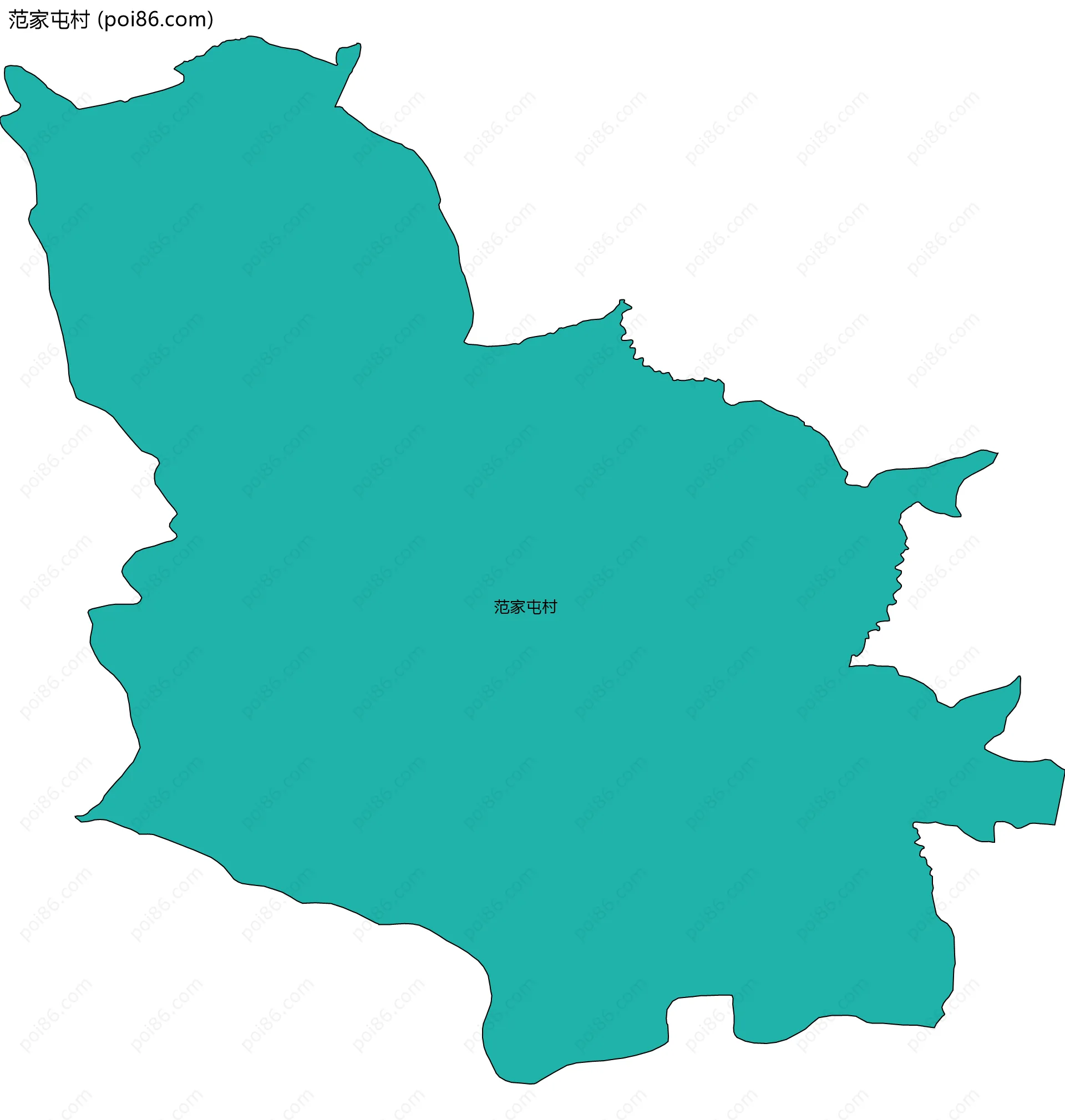 范家屯村边界地图
