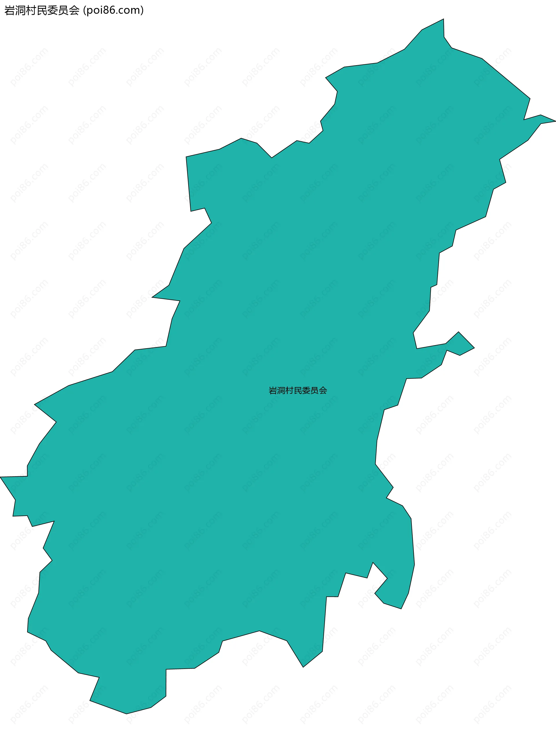 岩洞村民委员会边界地图