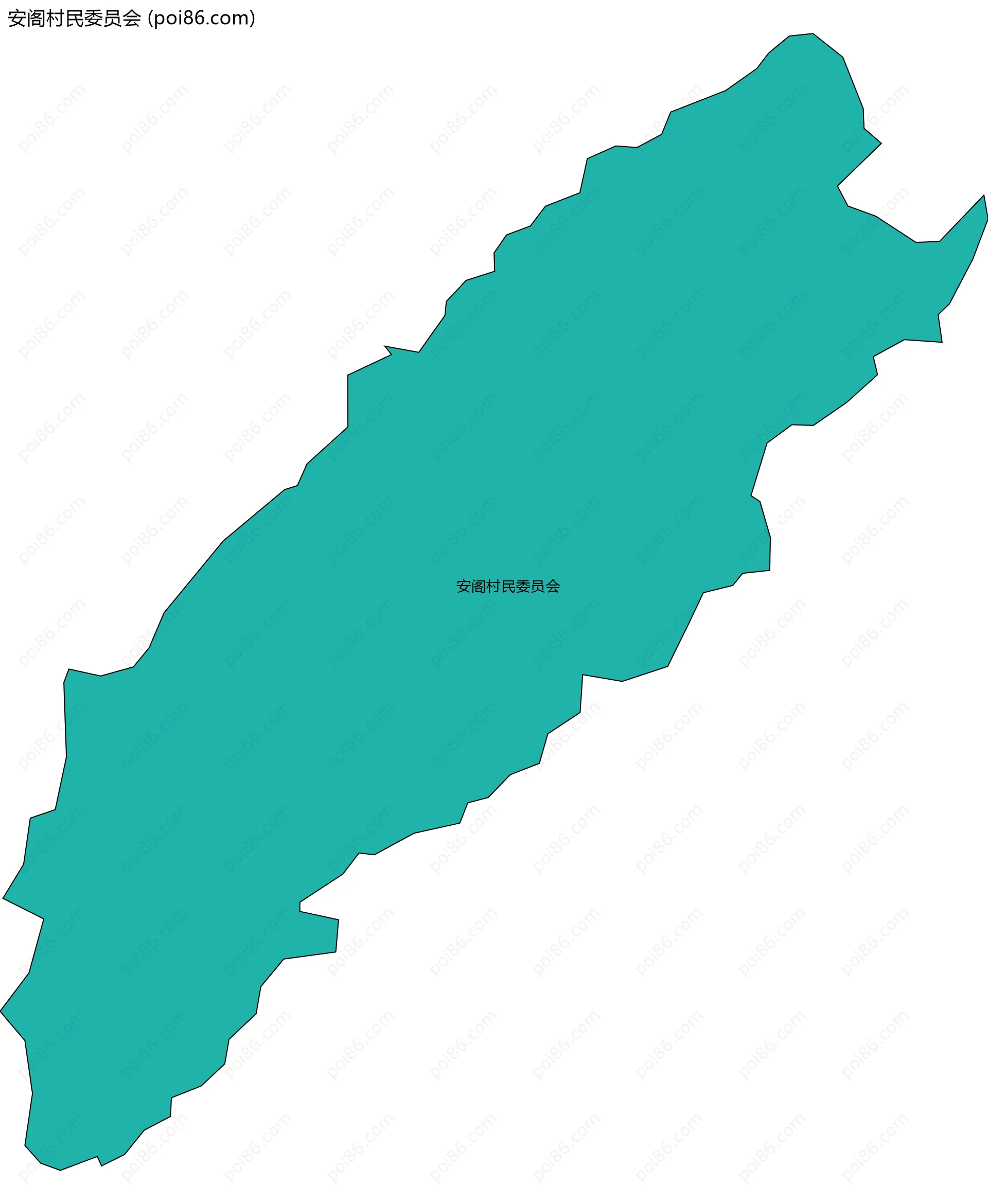 安阁村民委员会边界地图