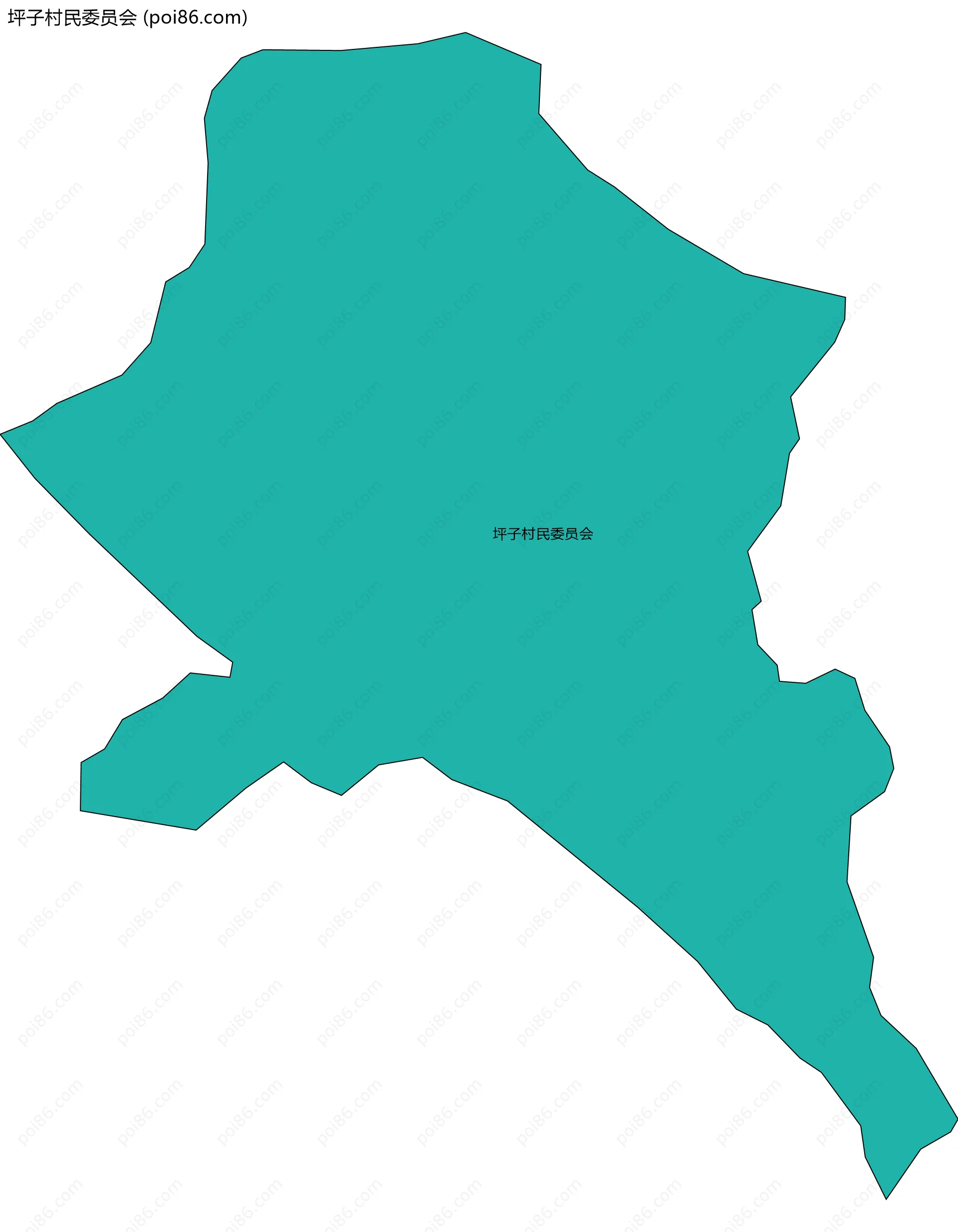 坪子村民委员会边界地图