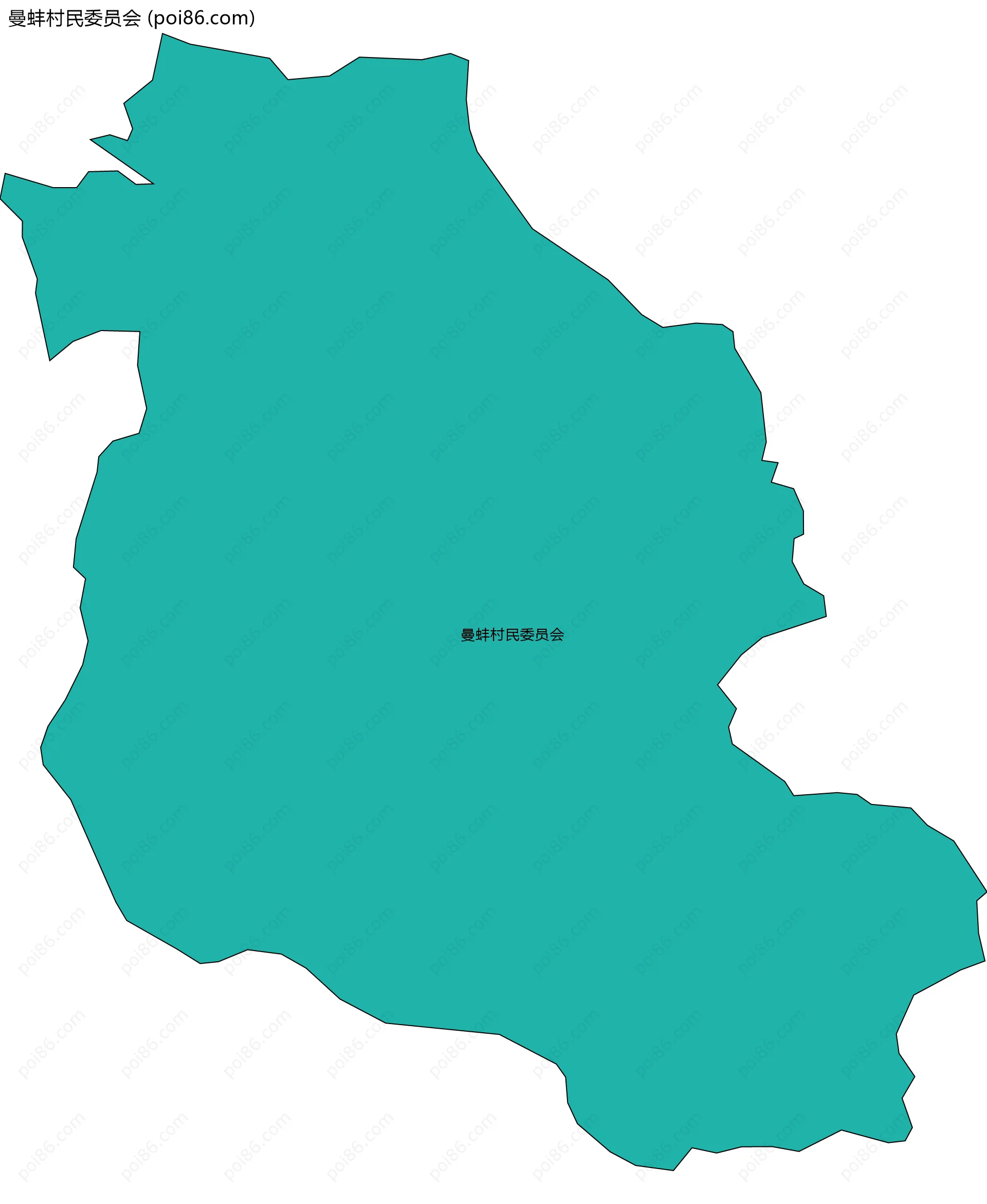 曼蚌村民委员会边界地图