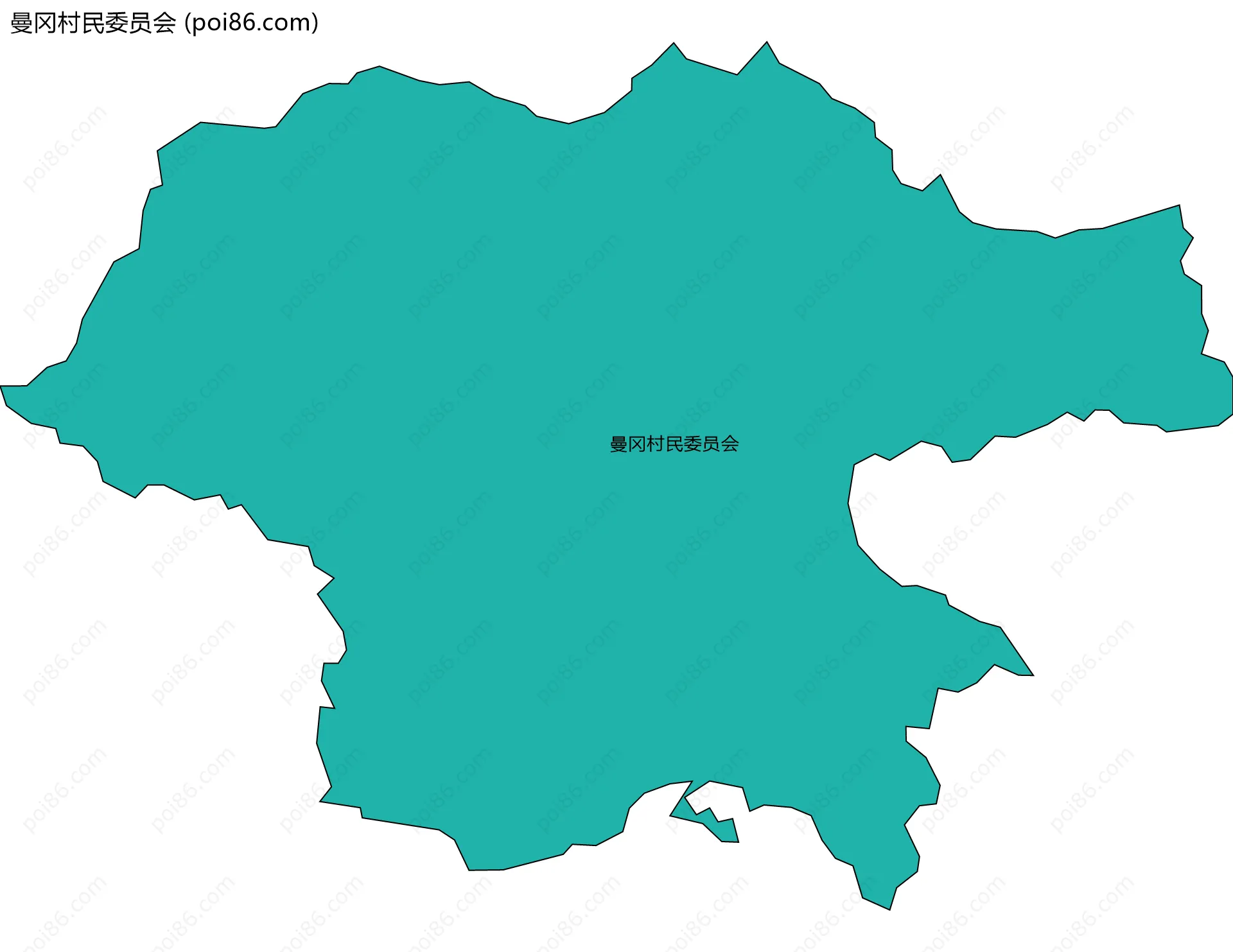 曼冈村民委员会边界地图