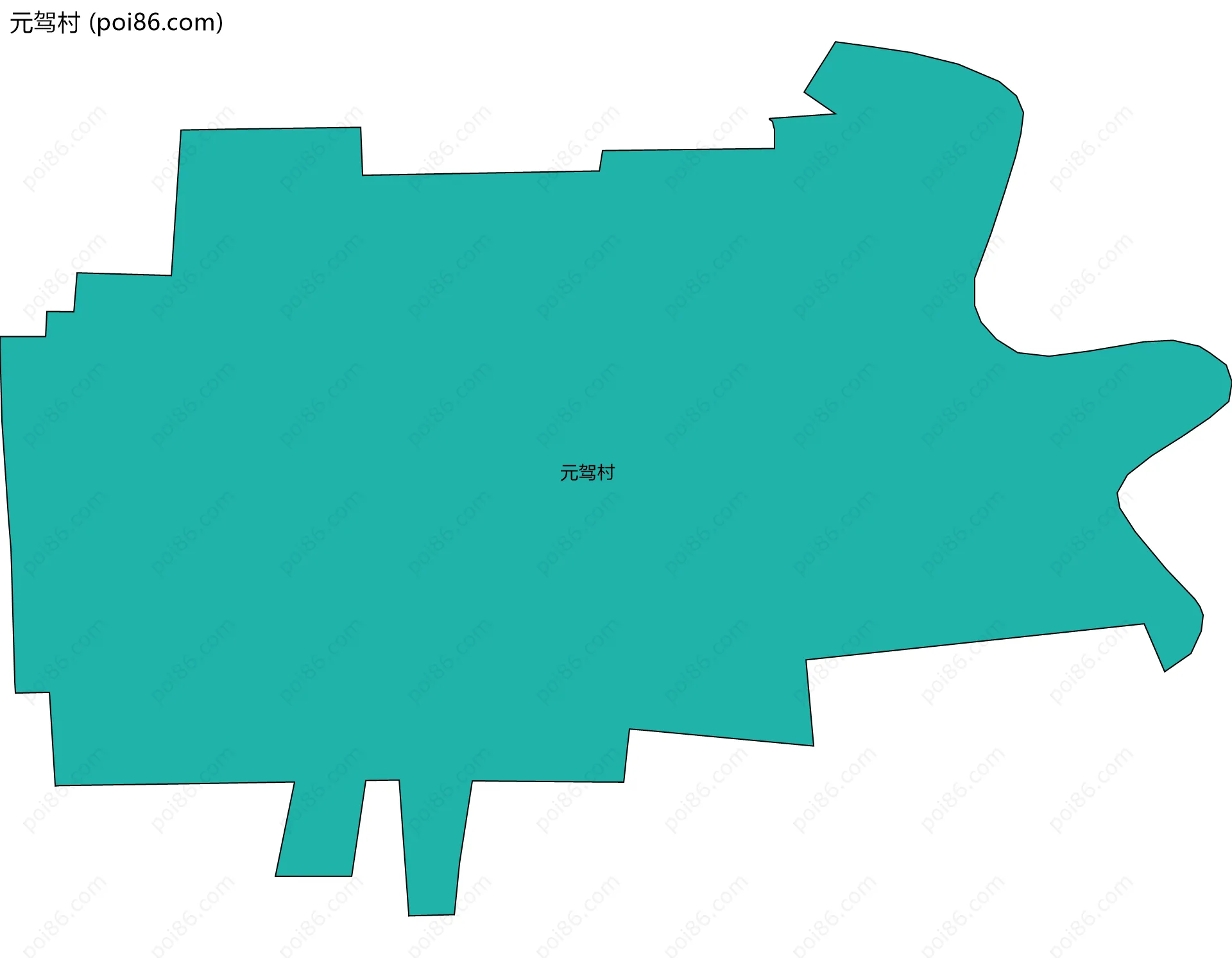 元驾村边界地图