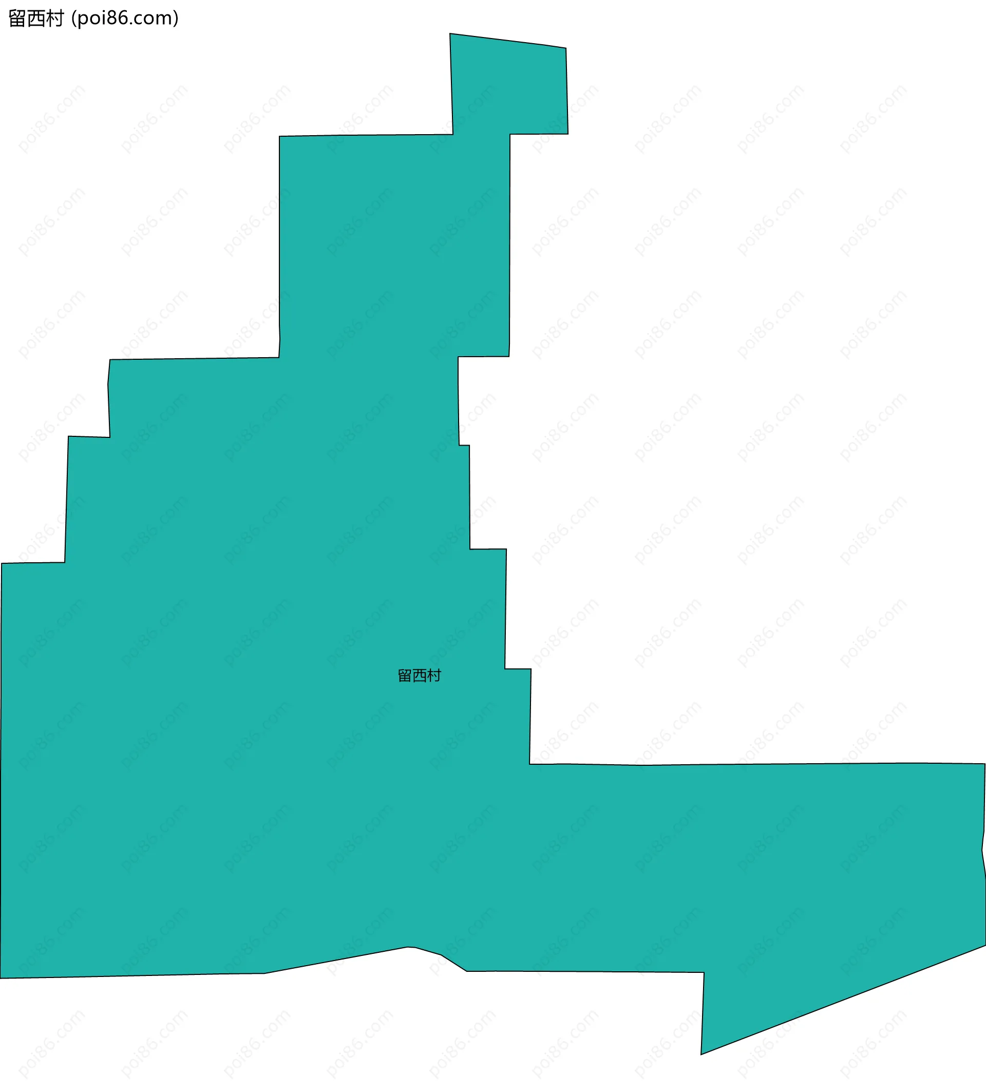 留西村边界地图
