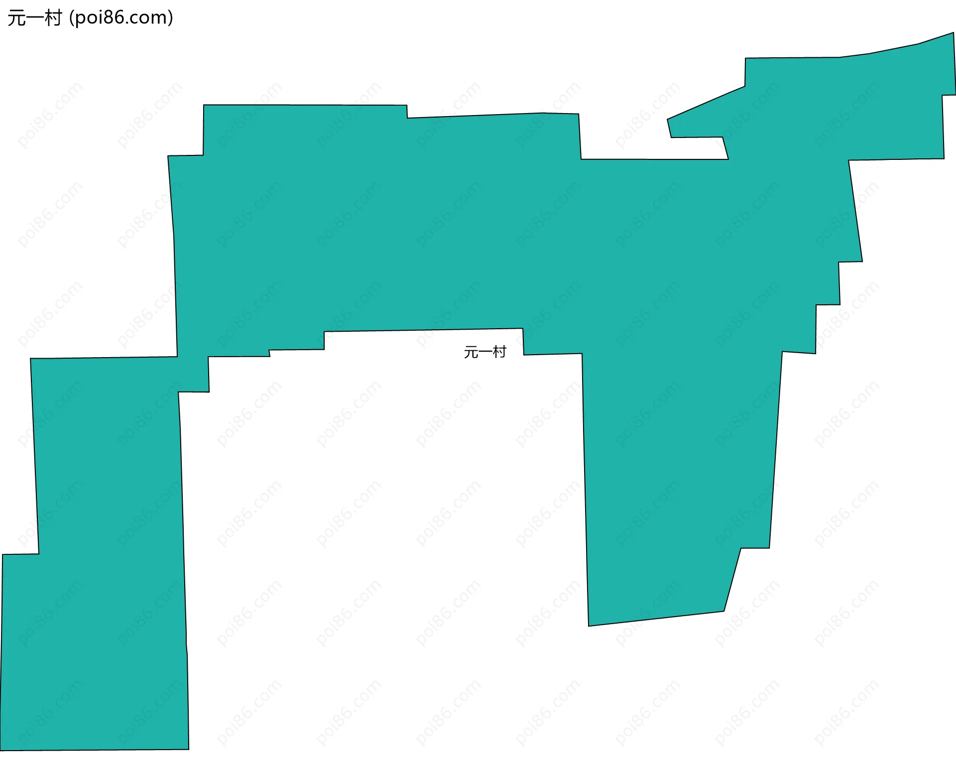 元一村边界地图