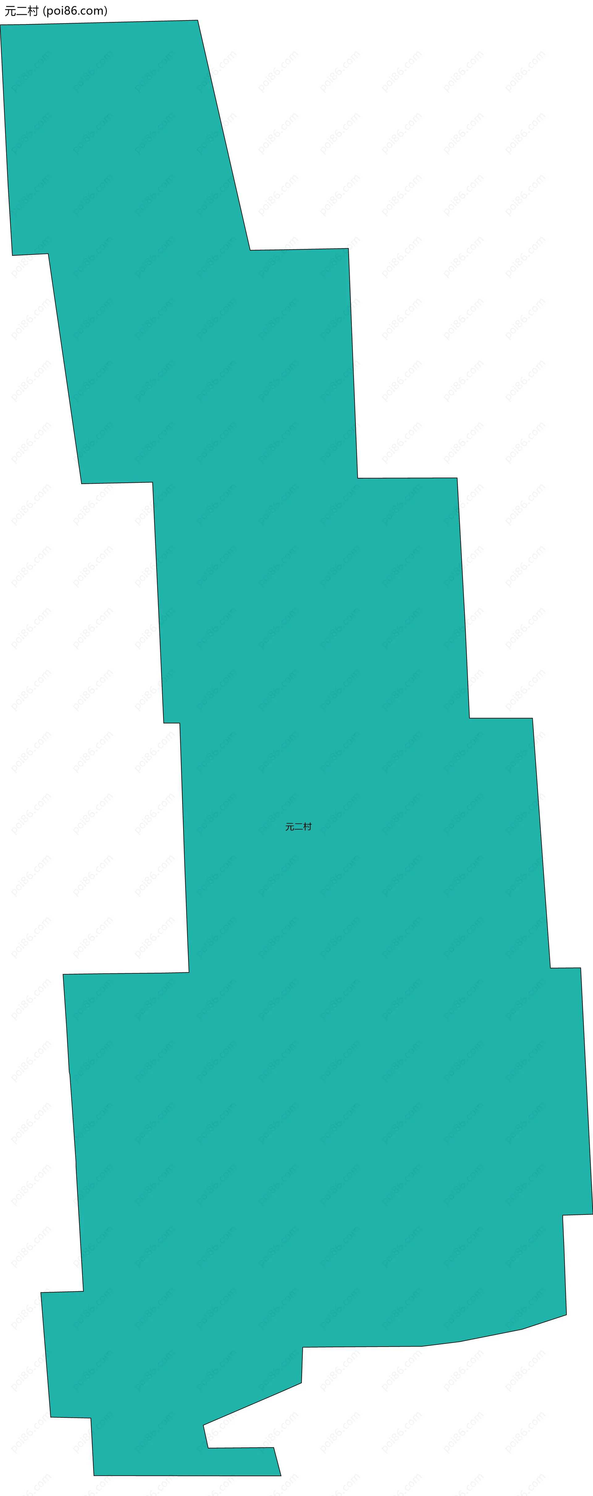 元二村边界地图