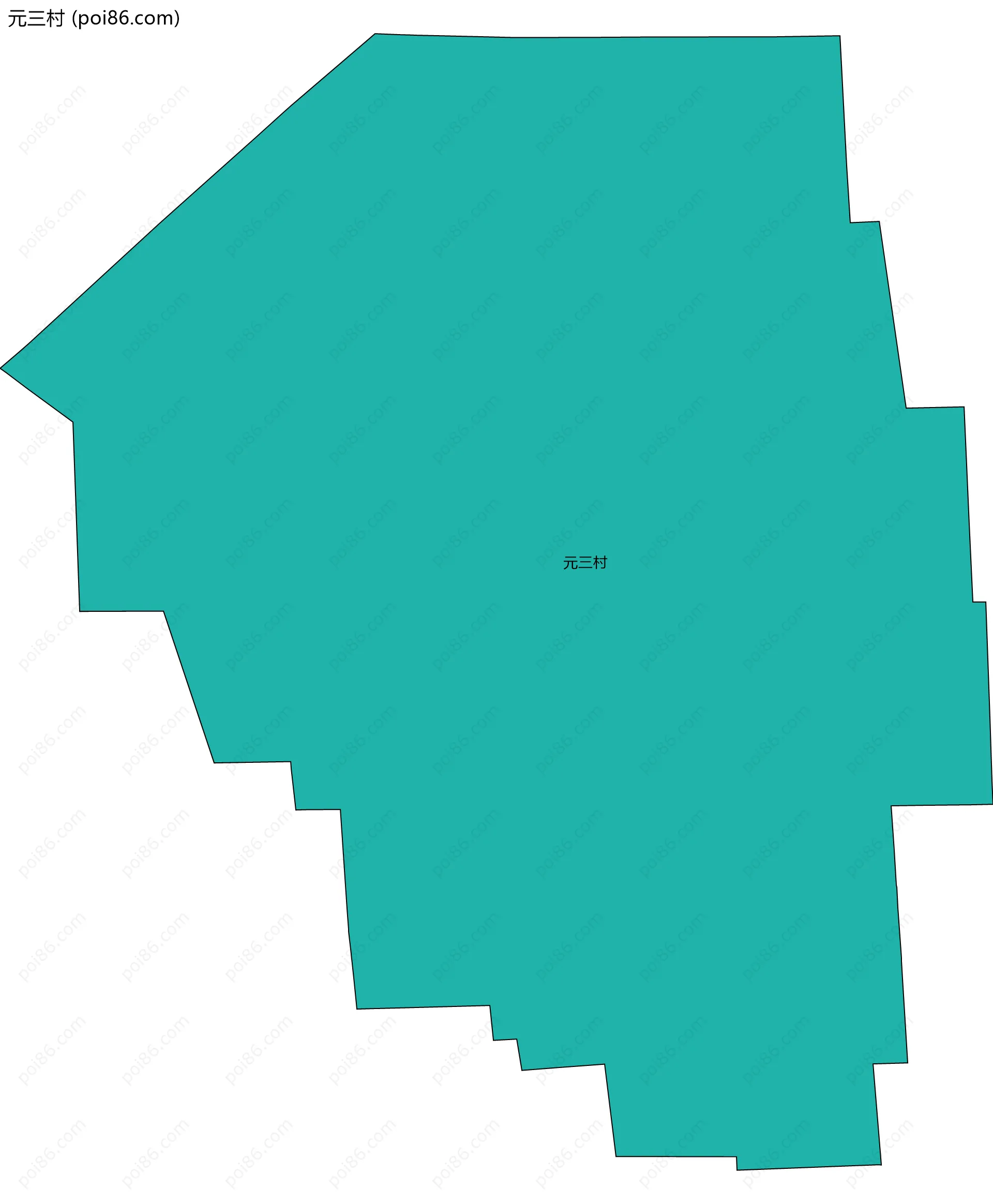 元三村边界地图