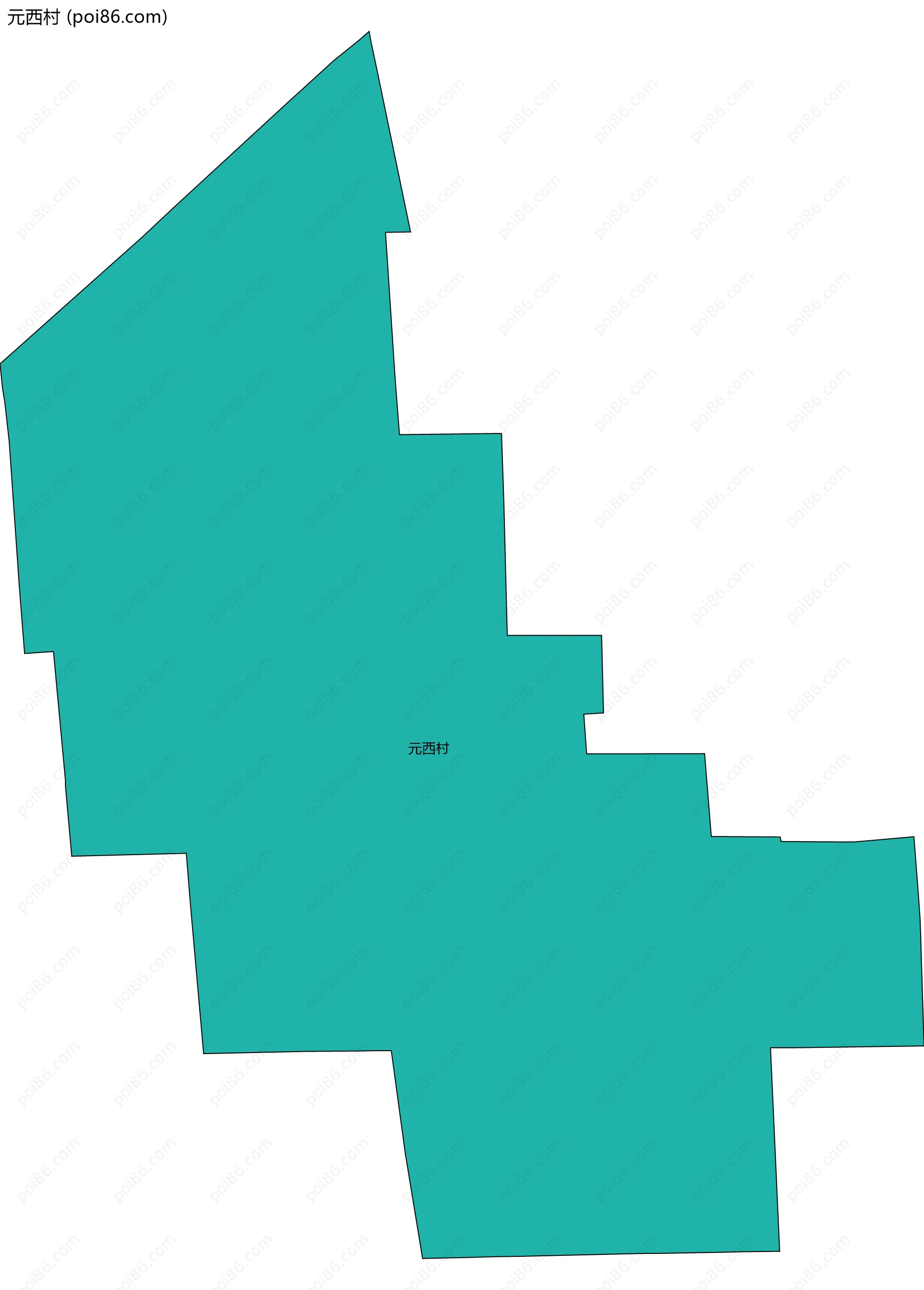 元西村边界地图