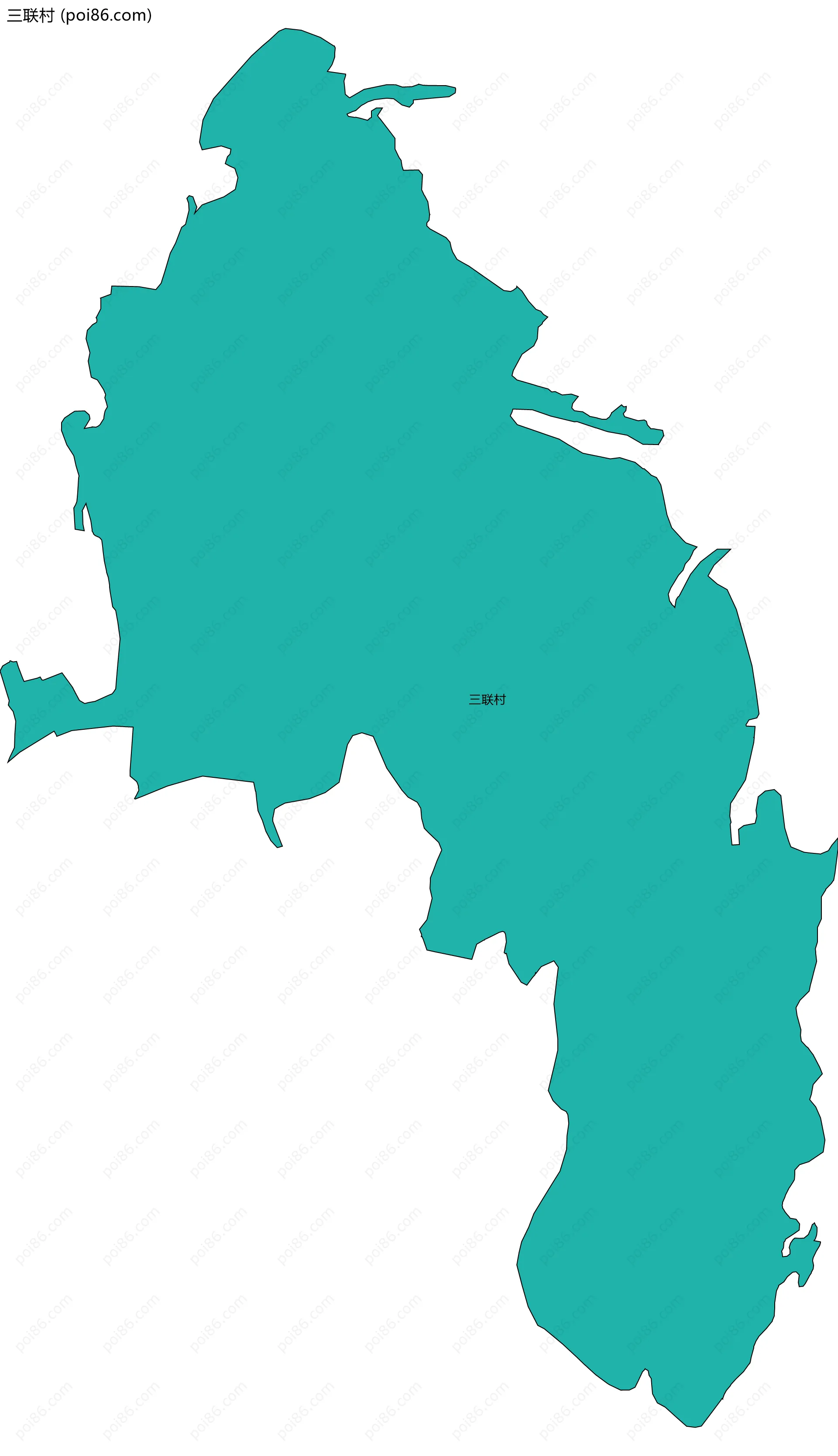 三联村边界地图