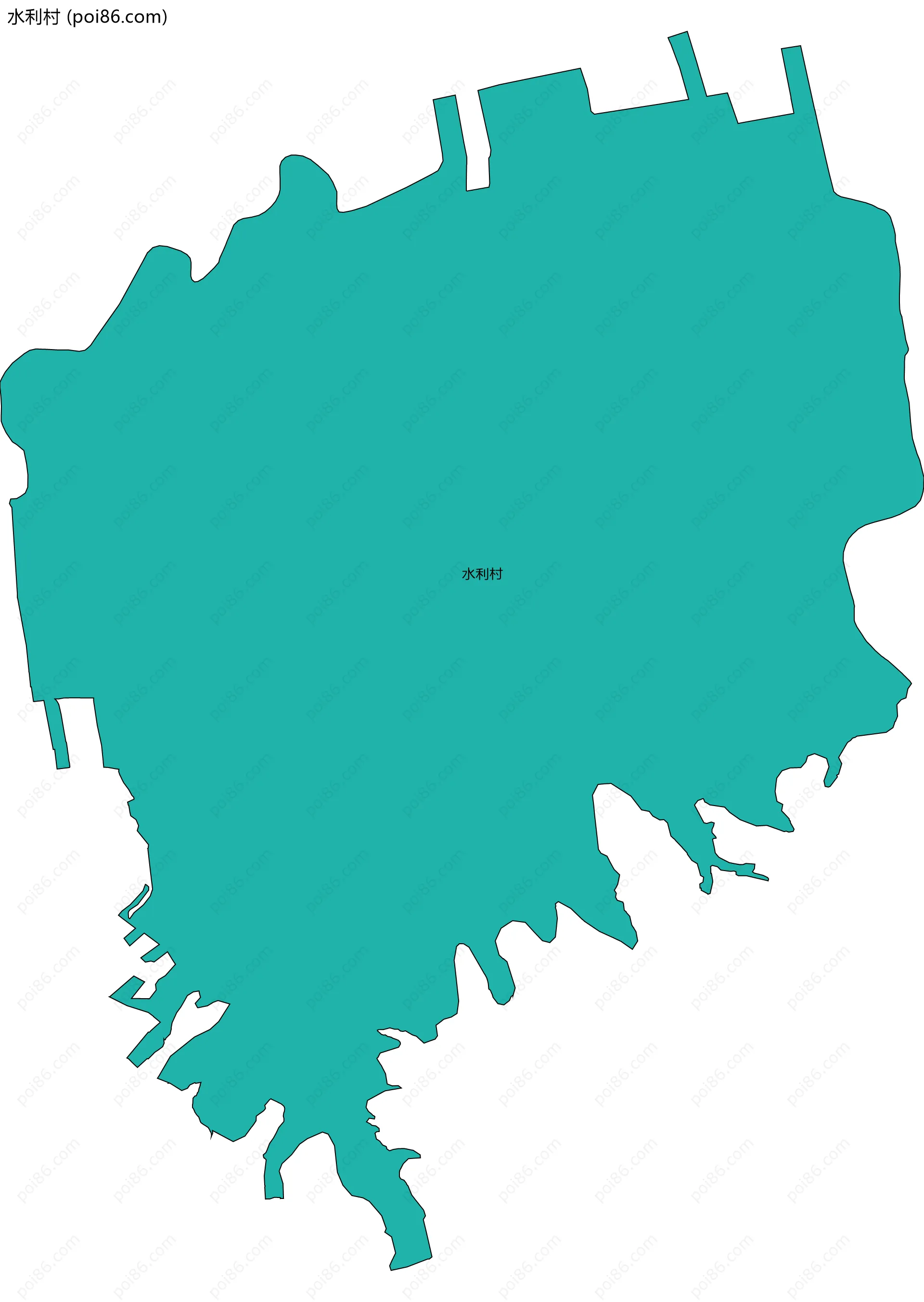 水利村边界地图