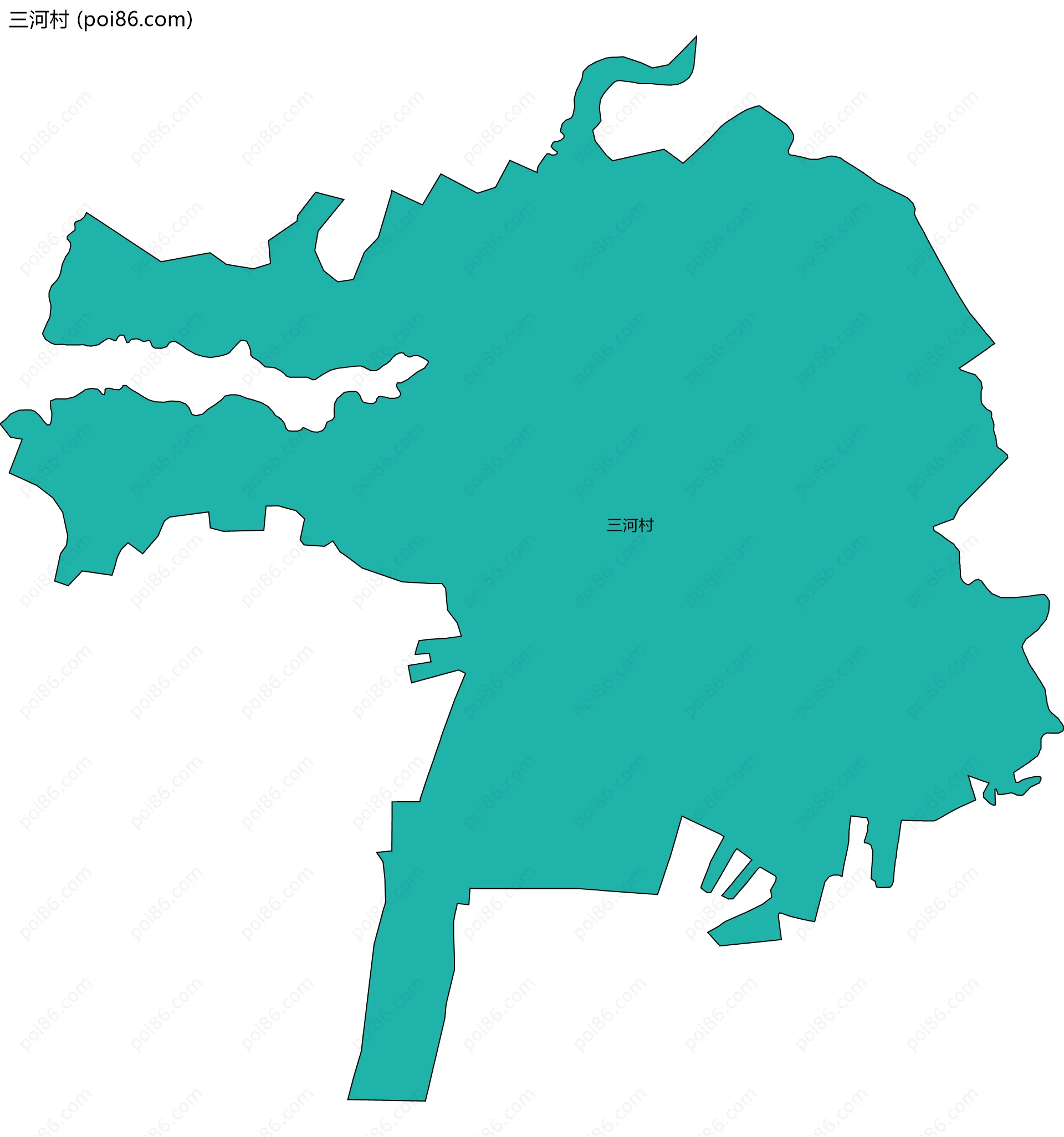 三河村边界地图