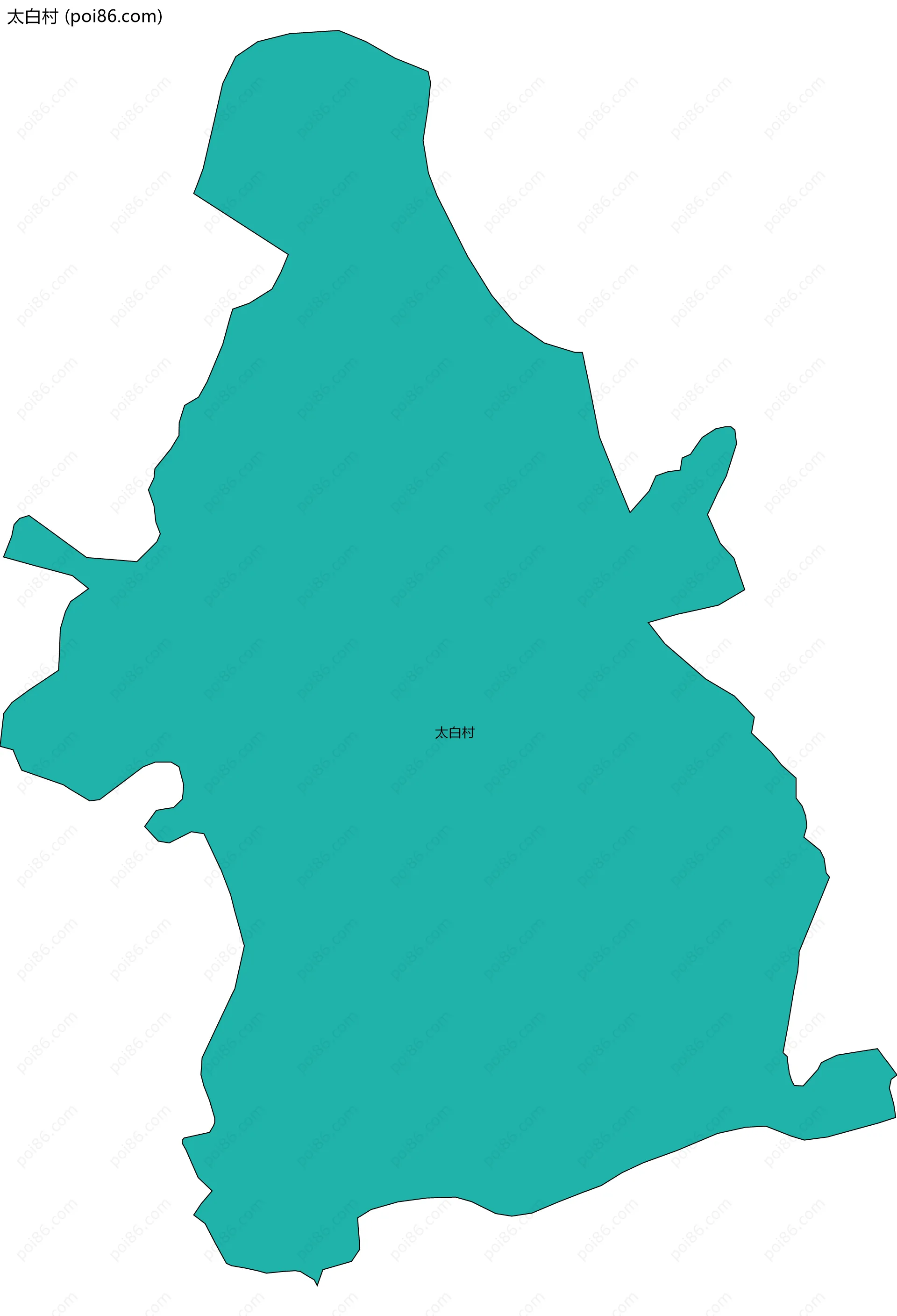 太白村边界地图