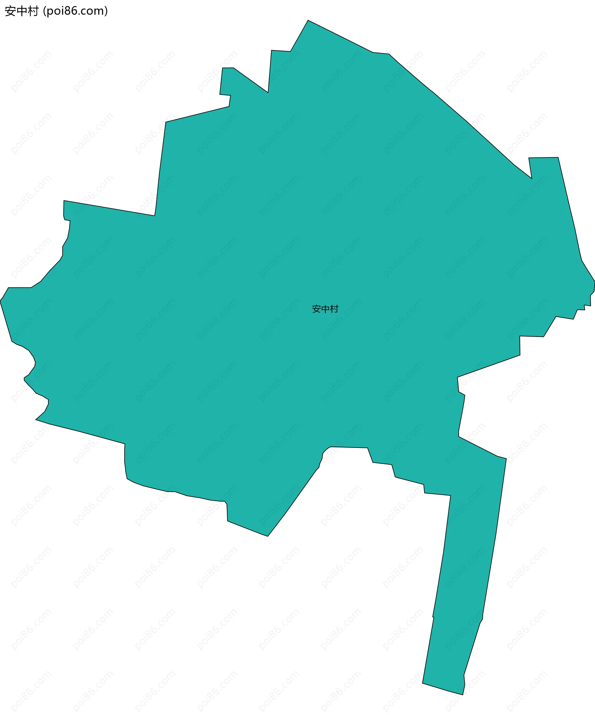 安中村边界地图