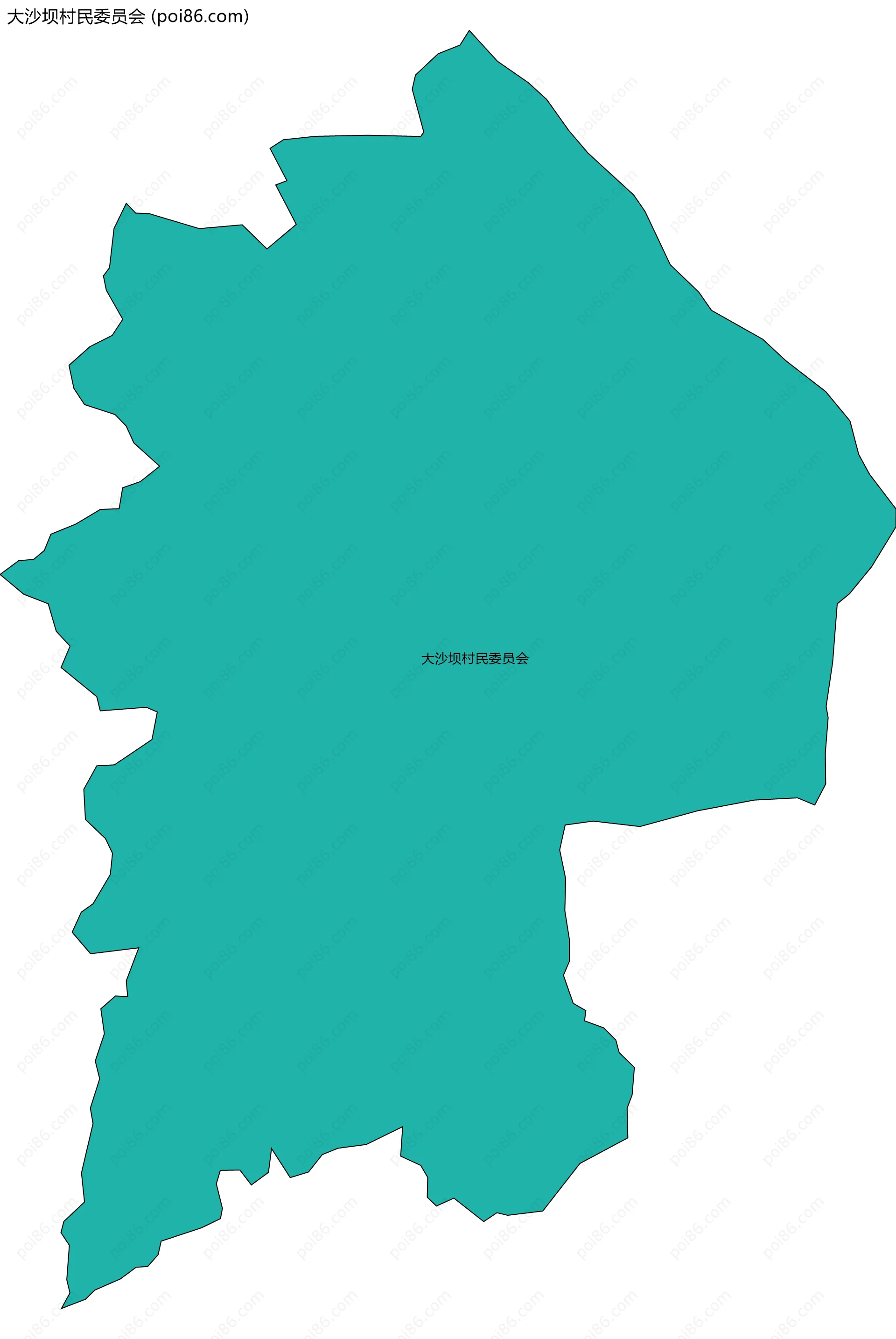 大沙坝村民委员会边界地图