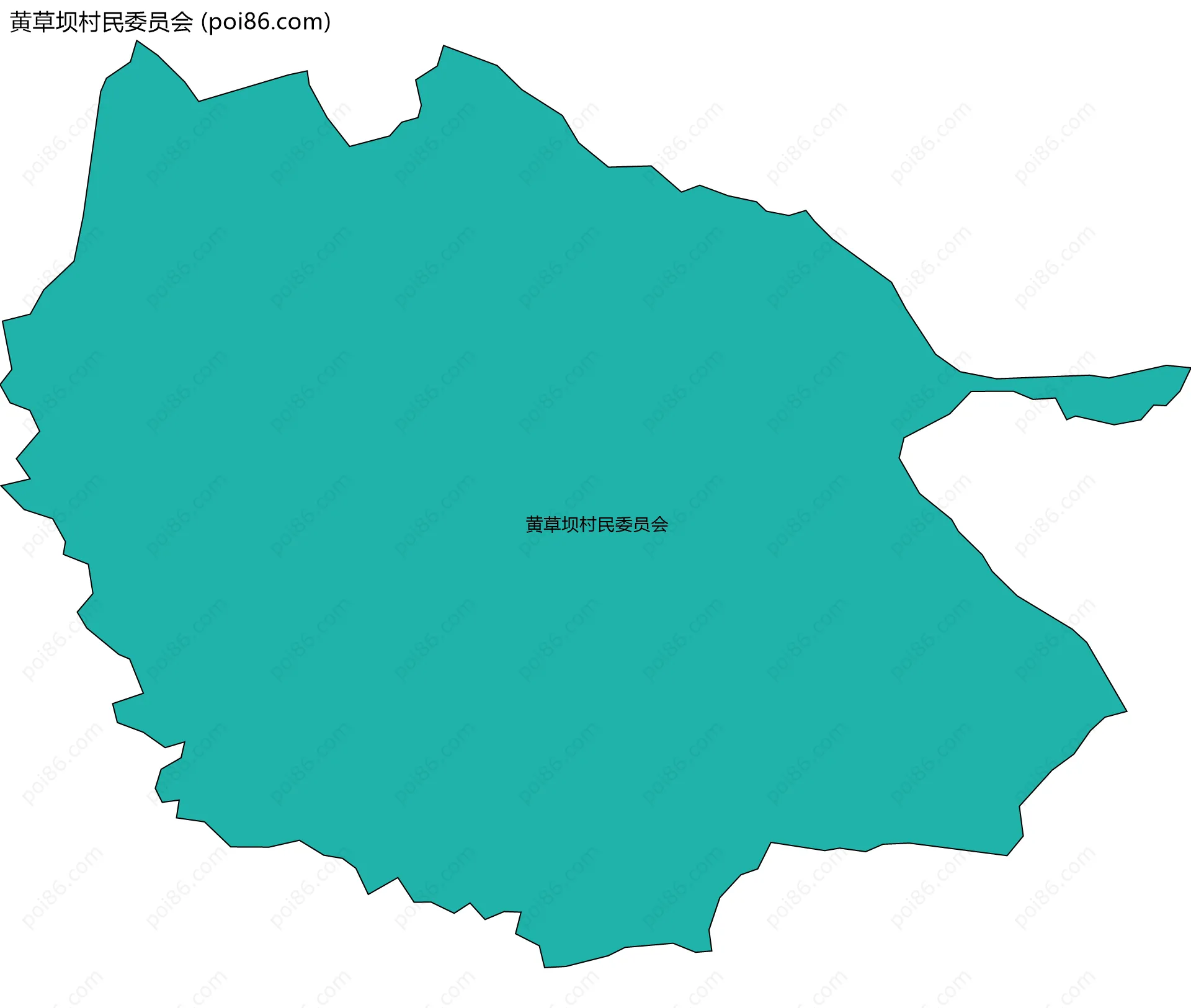 黄草坝村民委员会边界地图