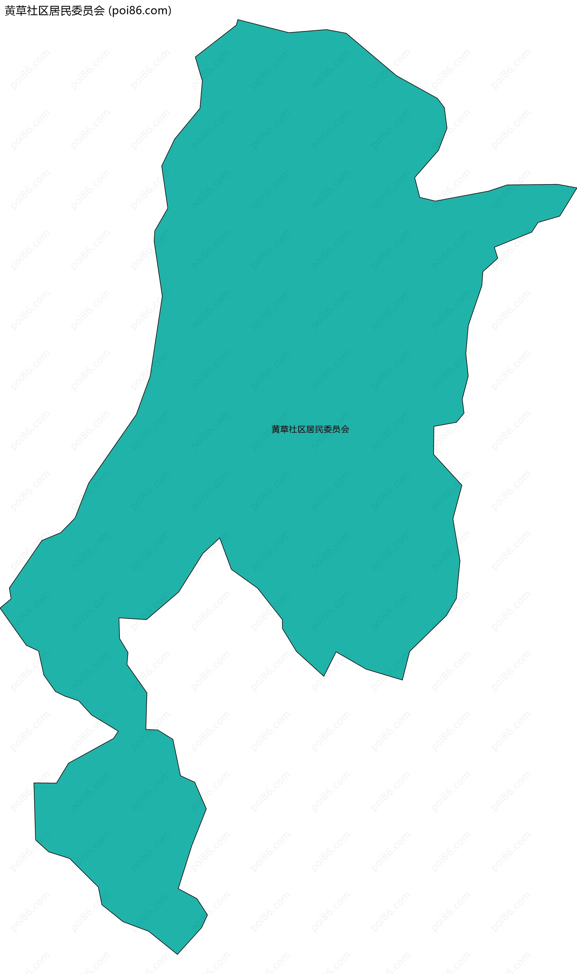 黄草社区居民委员会边界地图