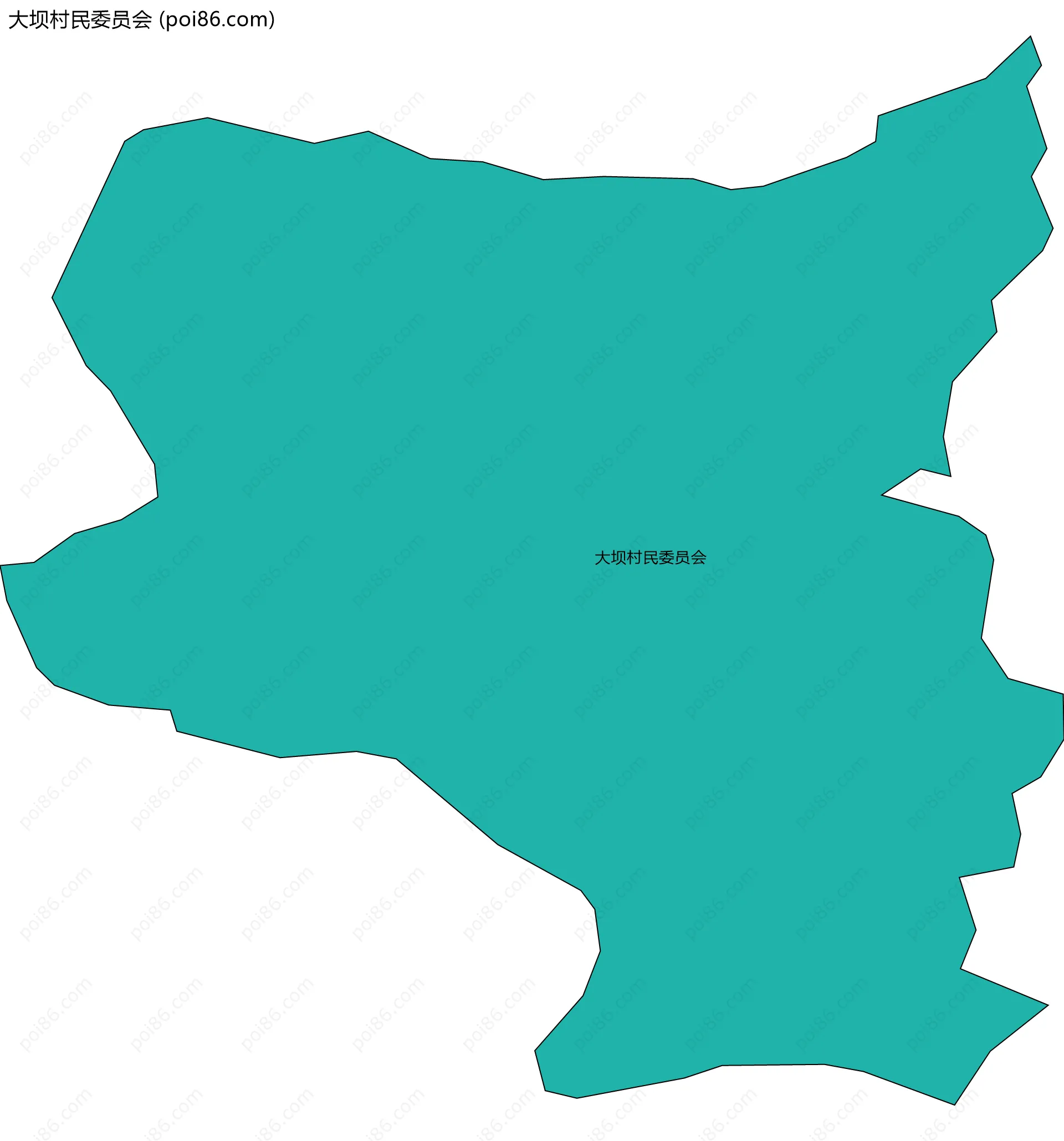 大坝村民委员会边界地图