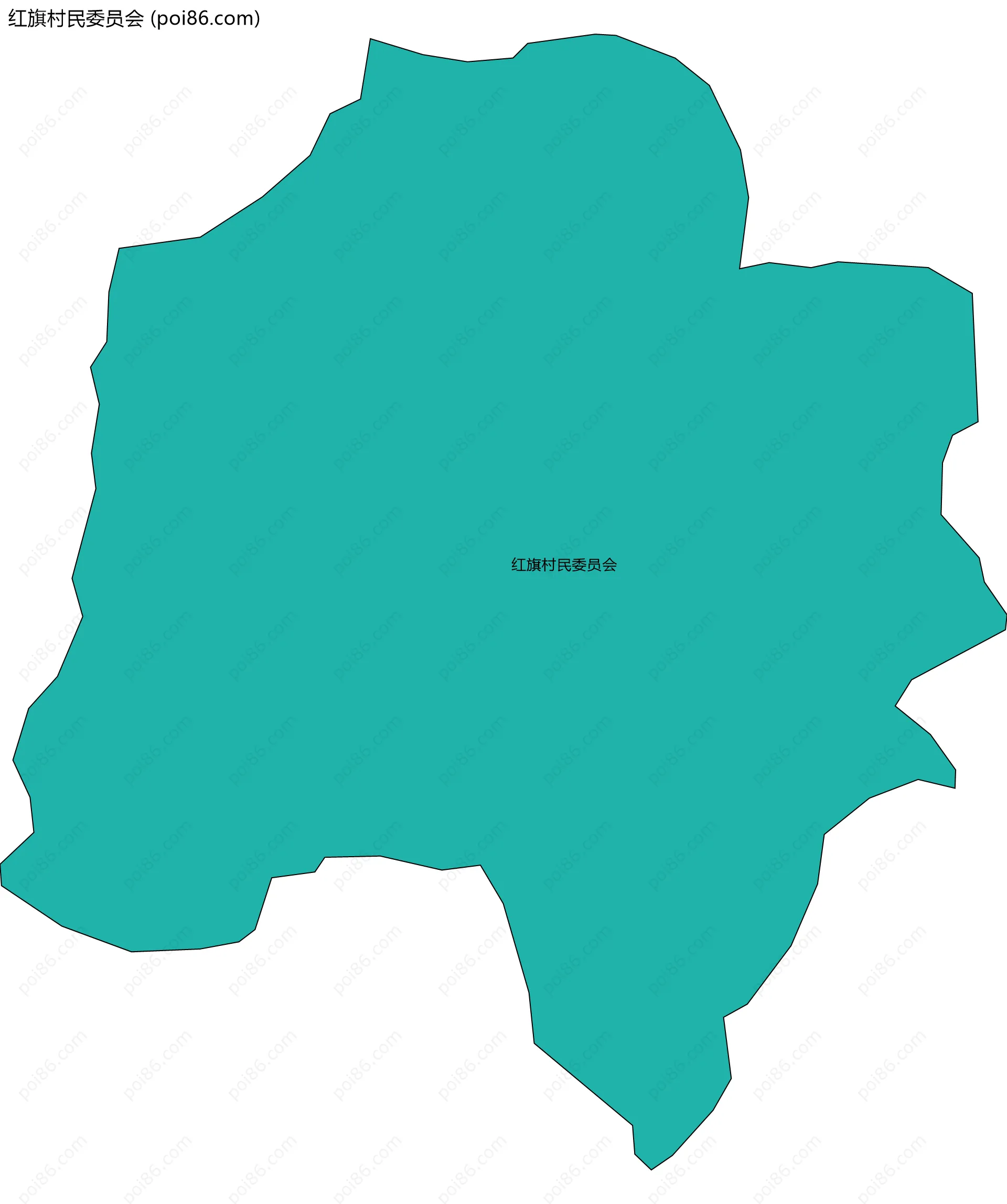 红旗村民委员会边界地图