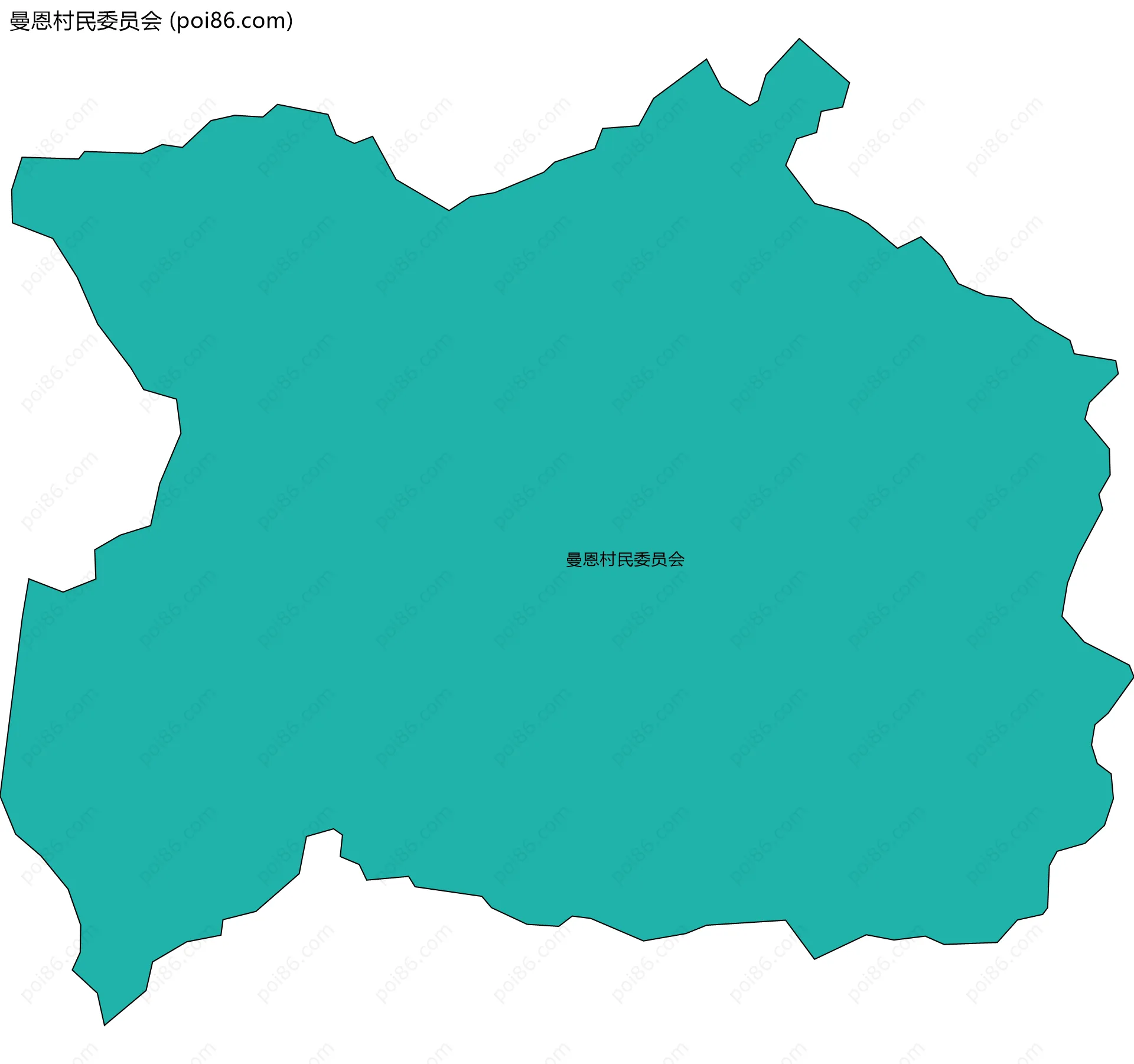 曼恩村民委员会边界地图